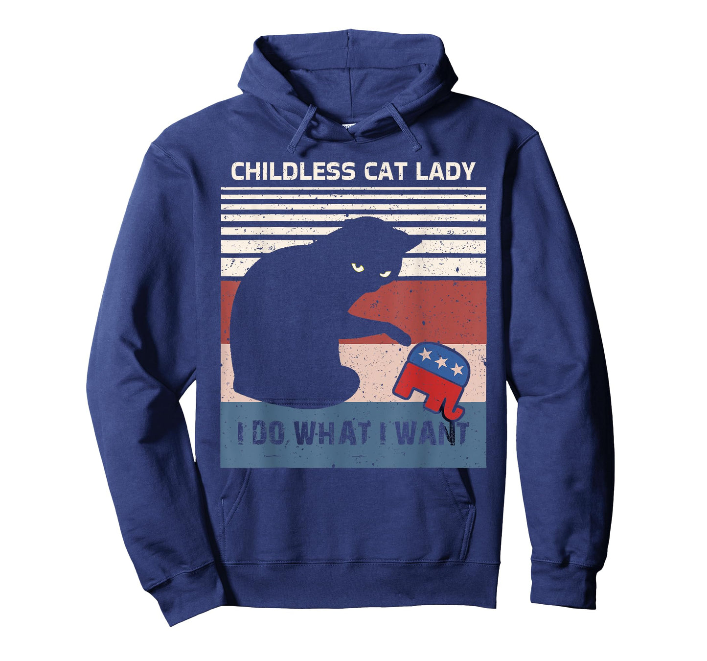 Childless Cat Lady For Kamala Harris Funny Cat ladies Retro T-Shirt
