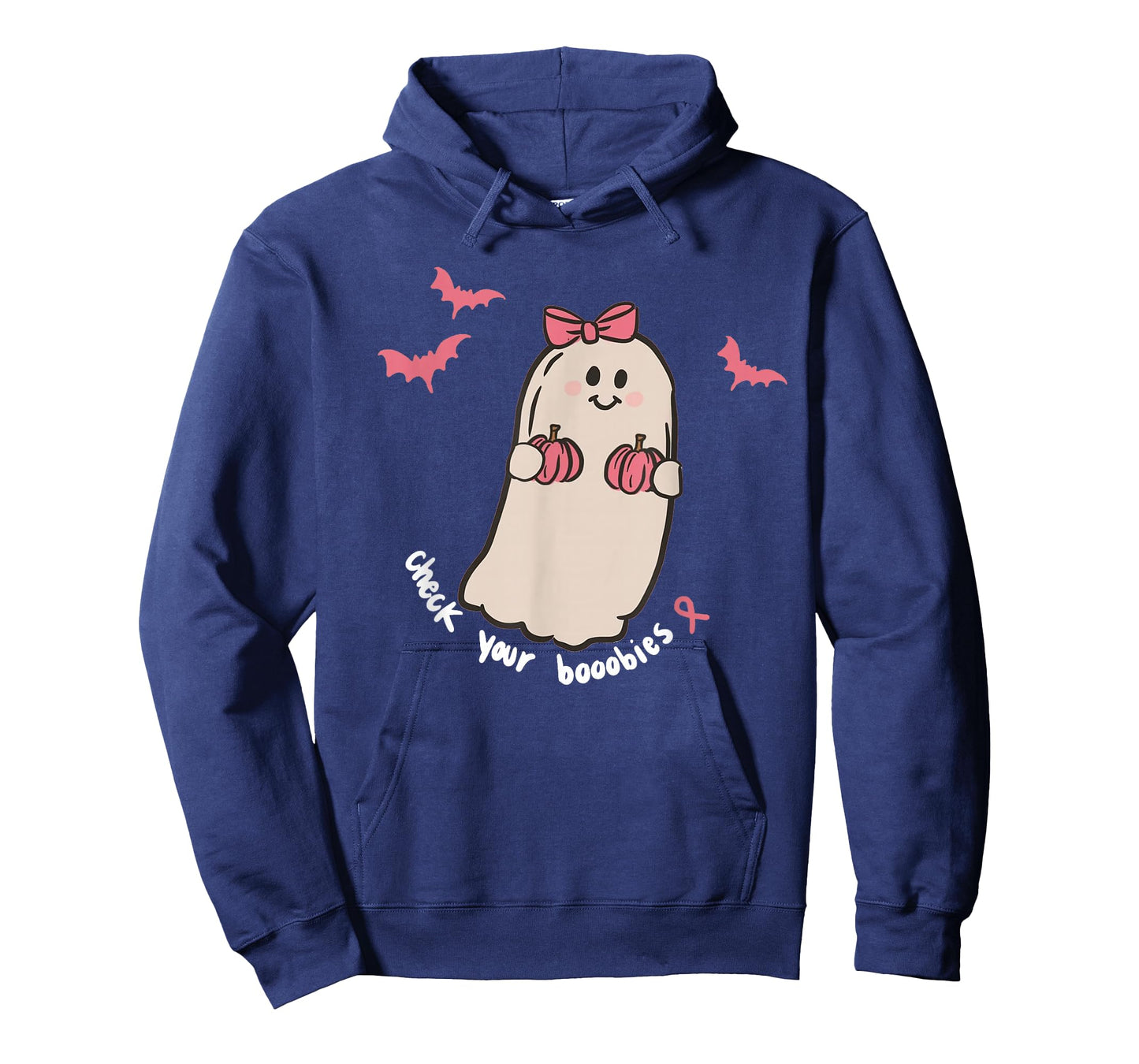 Check Your Boobies Ghost Halloween Breast Cancer Awareness T-Shirt