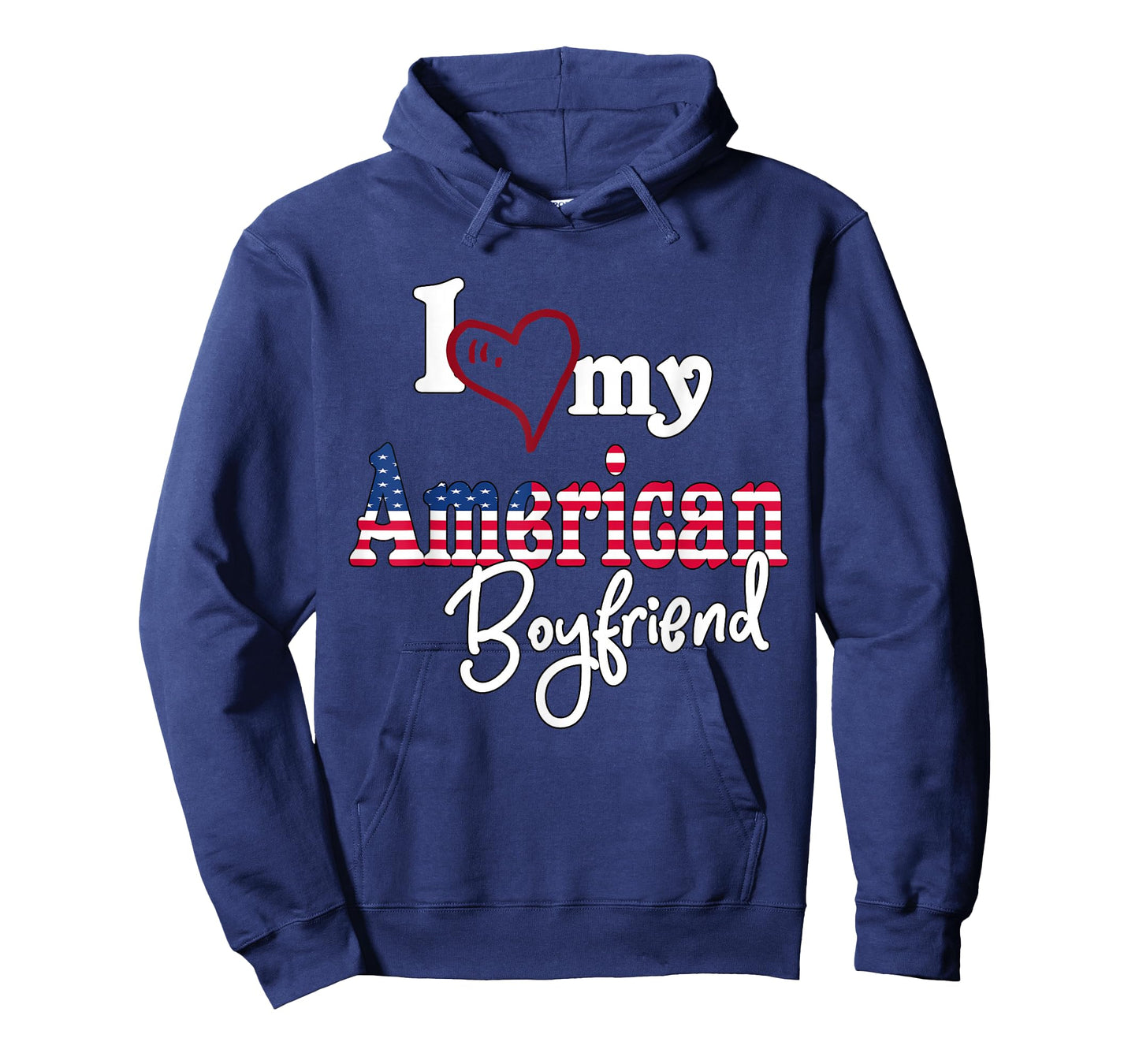 I Love My American boyfriend Artistic Design American Flag T-Shirt
