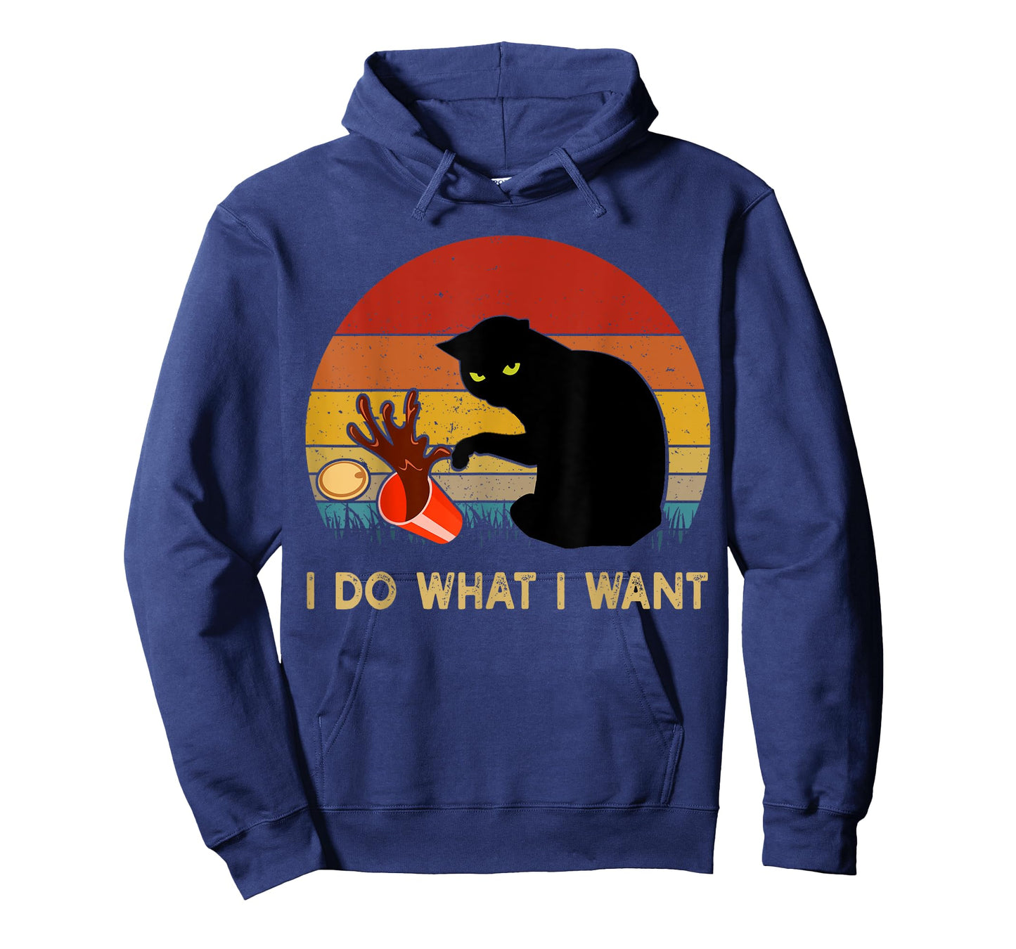 I Do What I Want Funny Black Cat Gifts For Women Men Vintage T-Shirt