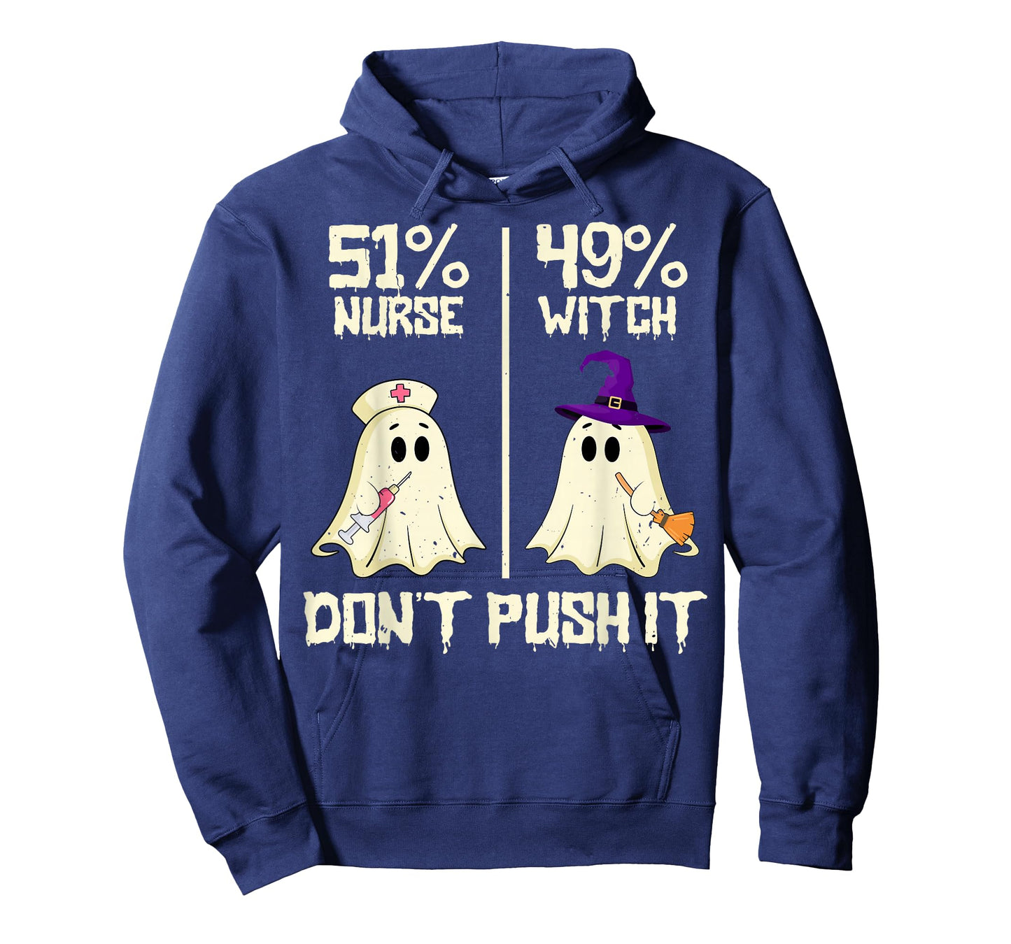 51% Nurse 49% Witch - Funny Nursing Spooky Halloween Costume T-Shirt