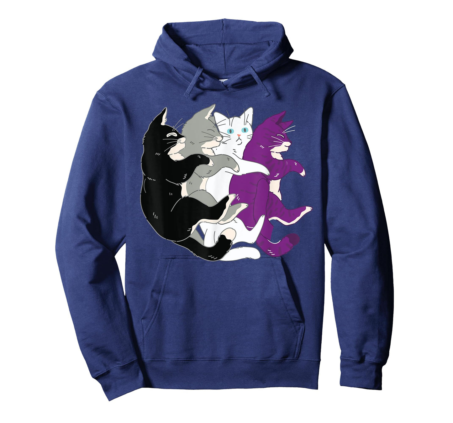LGBTQ Asexual Pride Flag - Cats Pile Asexual T-Shirt