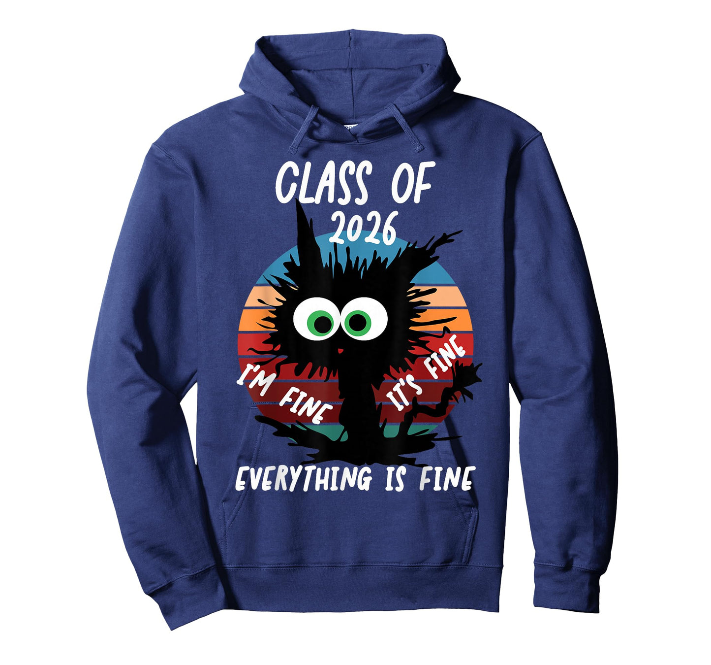 Class of 2026 I'm Fine It's Fine Cat Class of 2026 T-Shirt