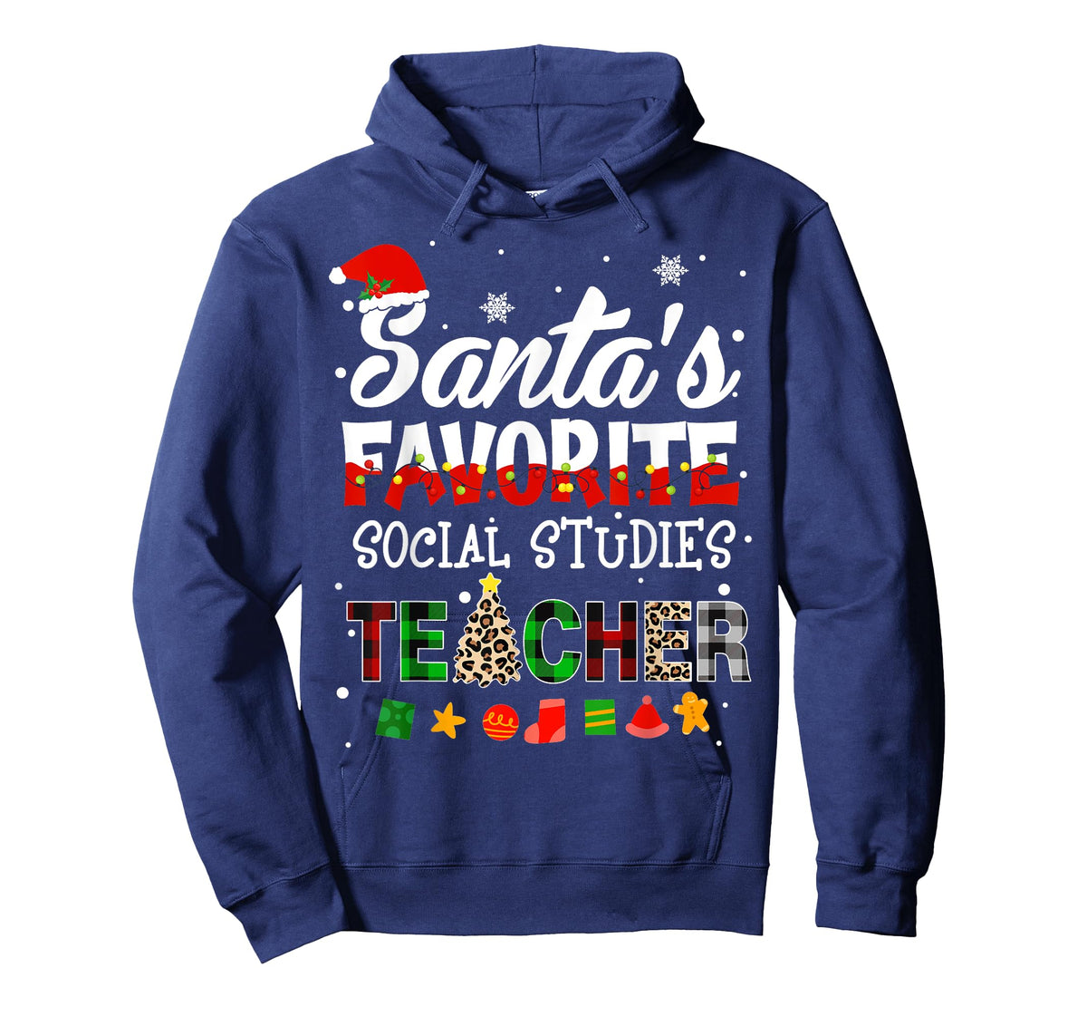 Santa Favorite Social Studies Teacher Christmas Matching T-Shirt
