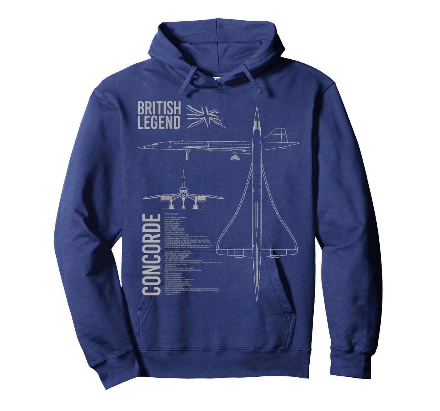 Concorde Airliner Aircraft T-Shirt - Unisex-Adults, Black, Small, Short Sleeve, Classic Fit, Cotton, Polyester