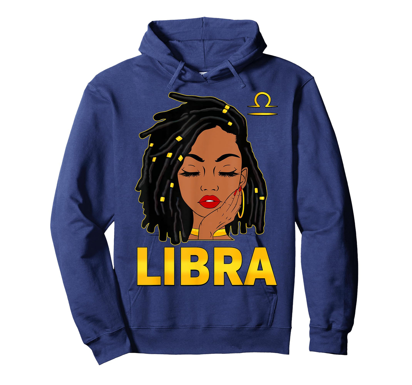 Libra Queen Loc'd Hair Black Woman Zodiac Sign Birthday T-Shirt