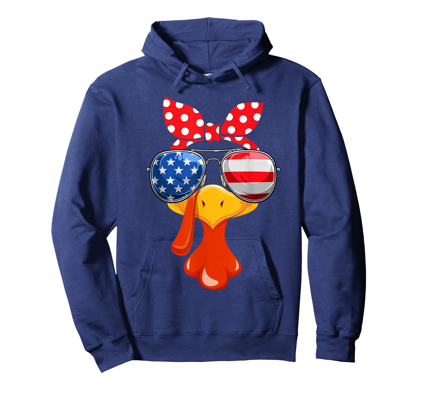 Turkey Face Women Thanksgiving Family Outfit Flag Sunglasses T-Shirt