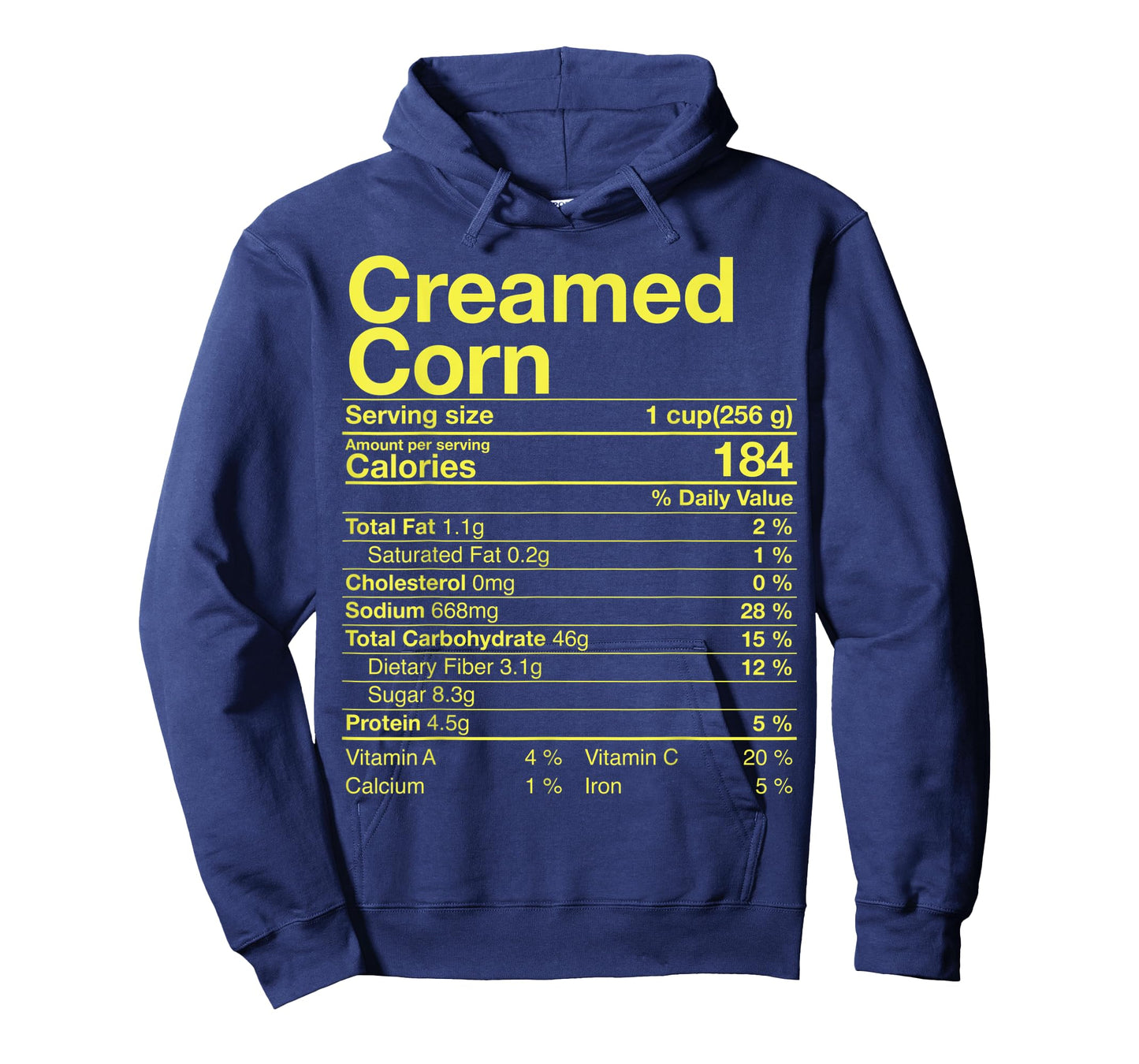 Creamed Corn Nutrition Facts Thanksgiving Gift Turkey Day T-Shirt