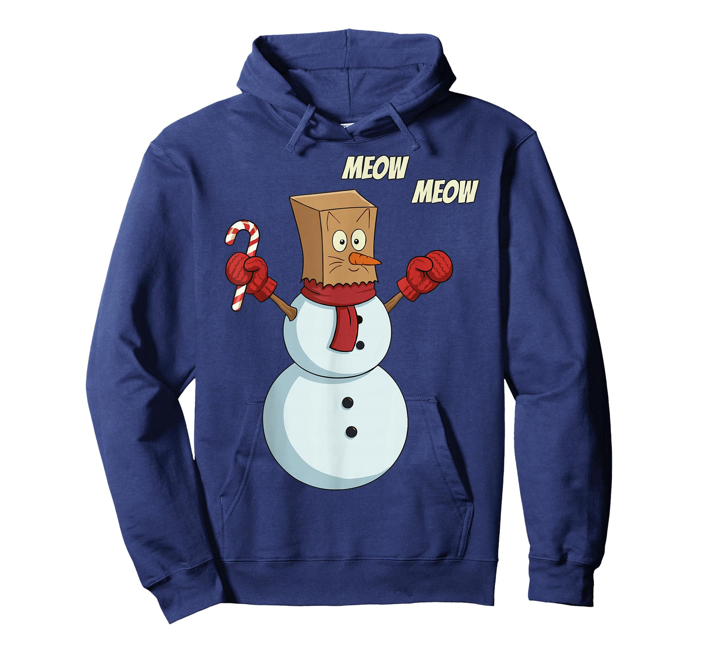 Christmas Snowman Cat Meow Funny Men Women Christmas T-Shirt