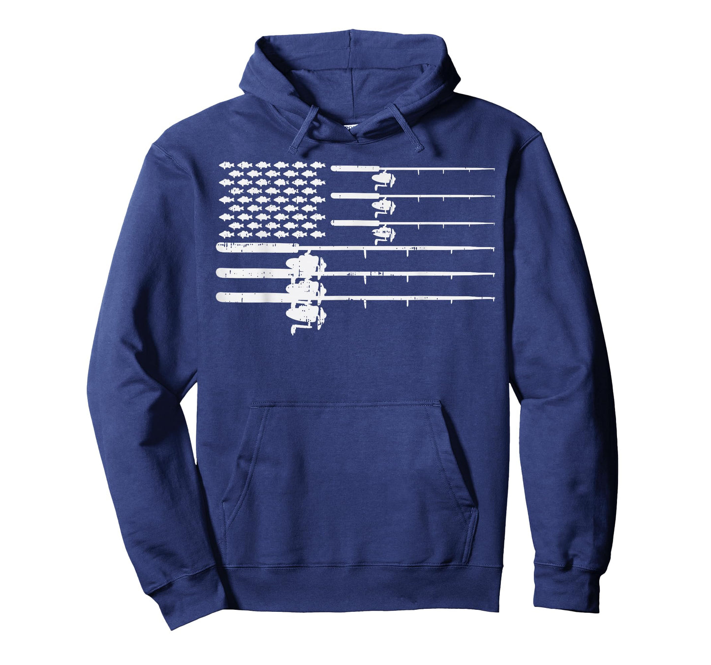 Fishing Rod US Flag Vintage Patriotic Fisherman Angler Gift T-Shirt