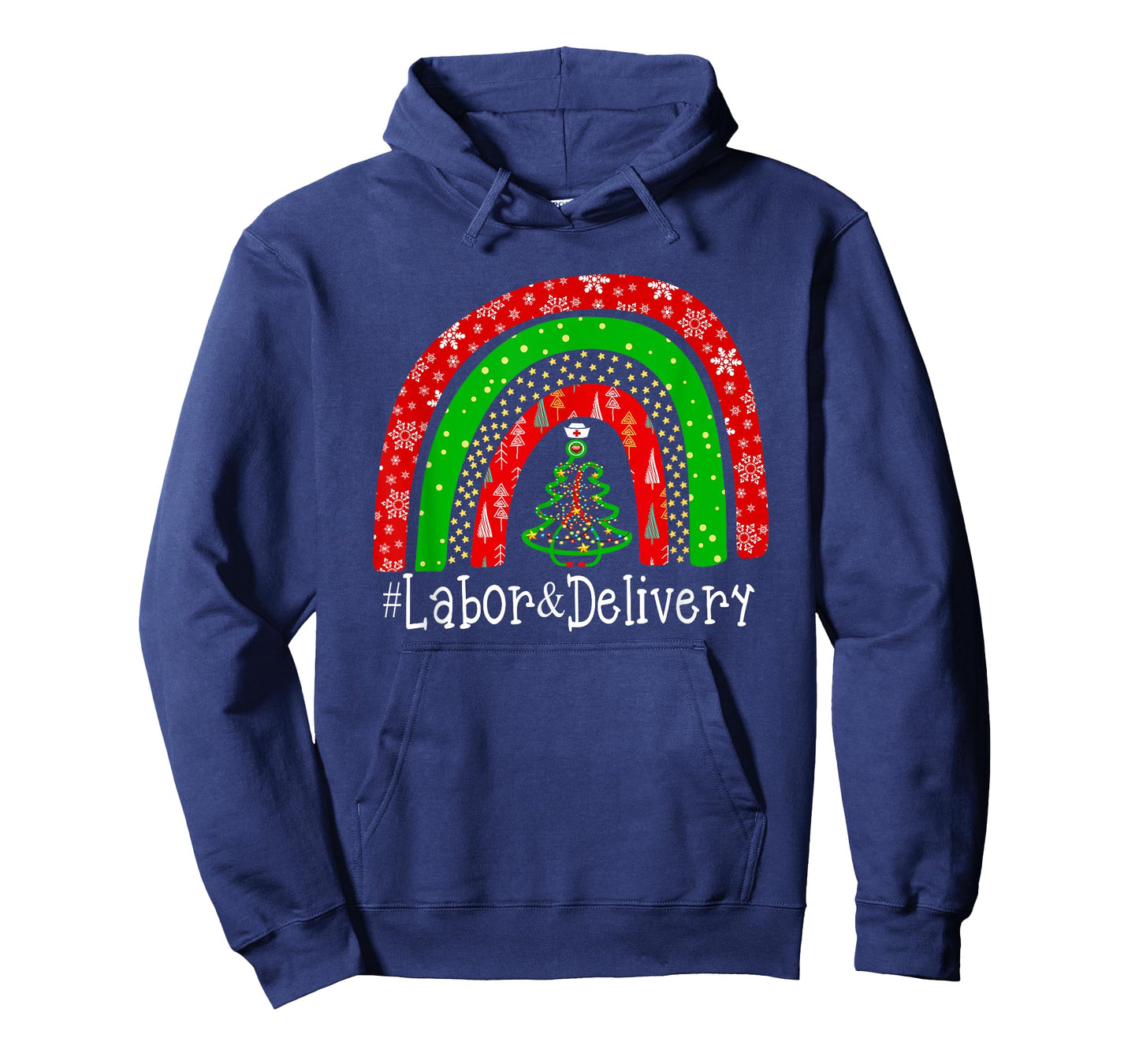 Christmas Labor Delivery Nurse Cute Rainbow L&D Nursing T-Shirt