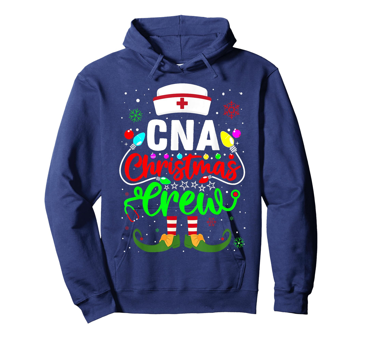 CNA Christmas Crew Funny Christmas Lights Elf Nurse Matching T-Shirt