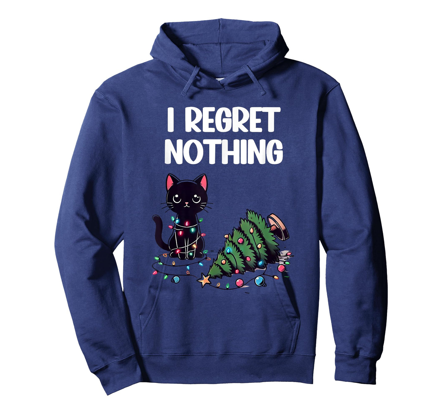 Kawaii Regret Nothing Cat Christmas Funny T-Shirt