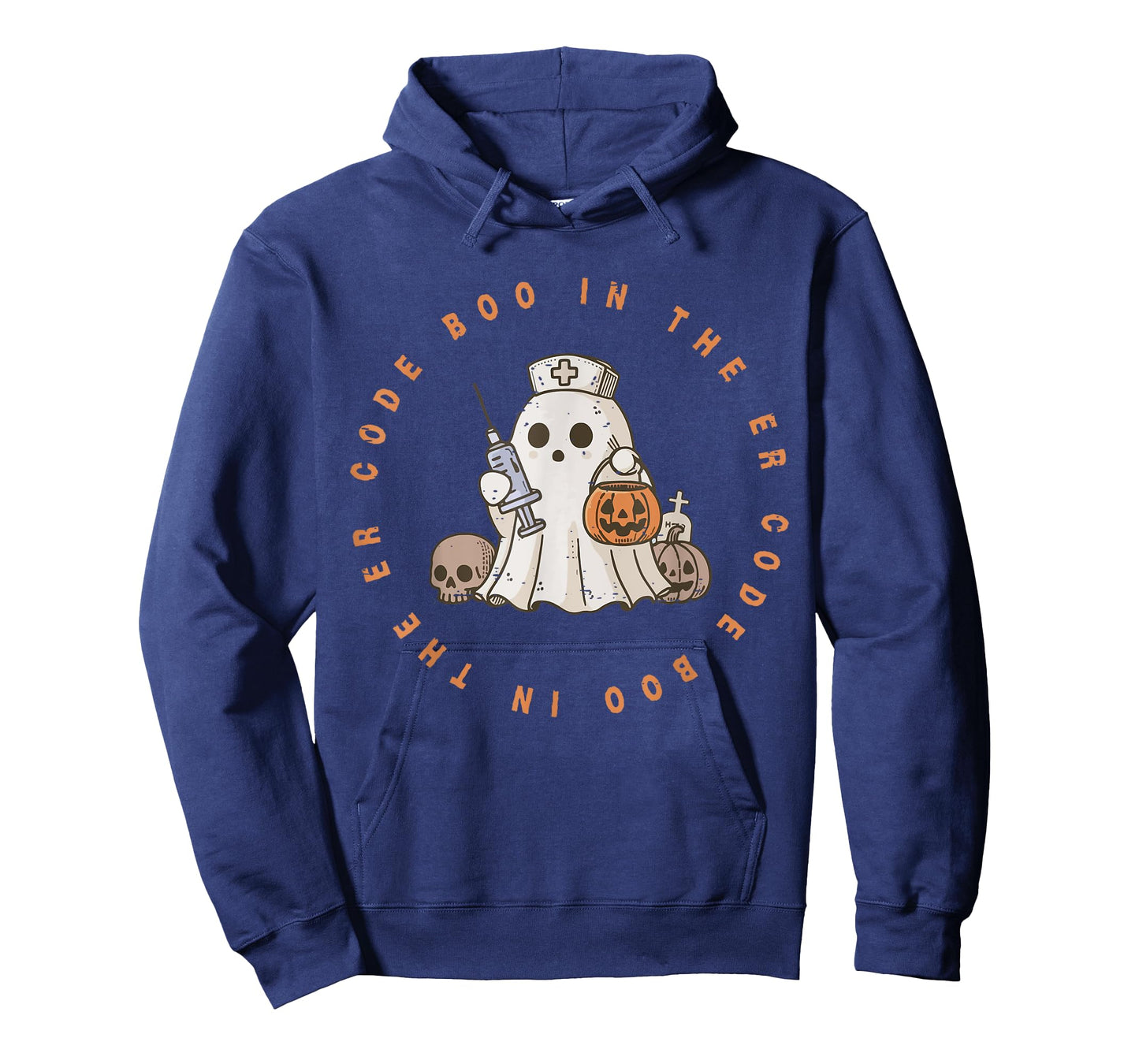 Code Boo In The ER Nurse Halloween Cute Ghost Spooky Season T-Shirt
