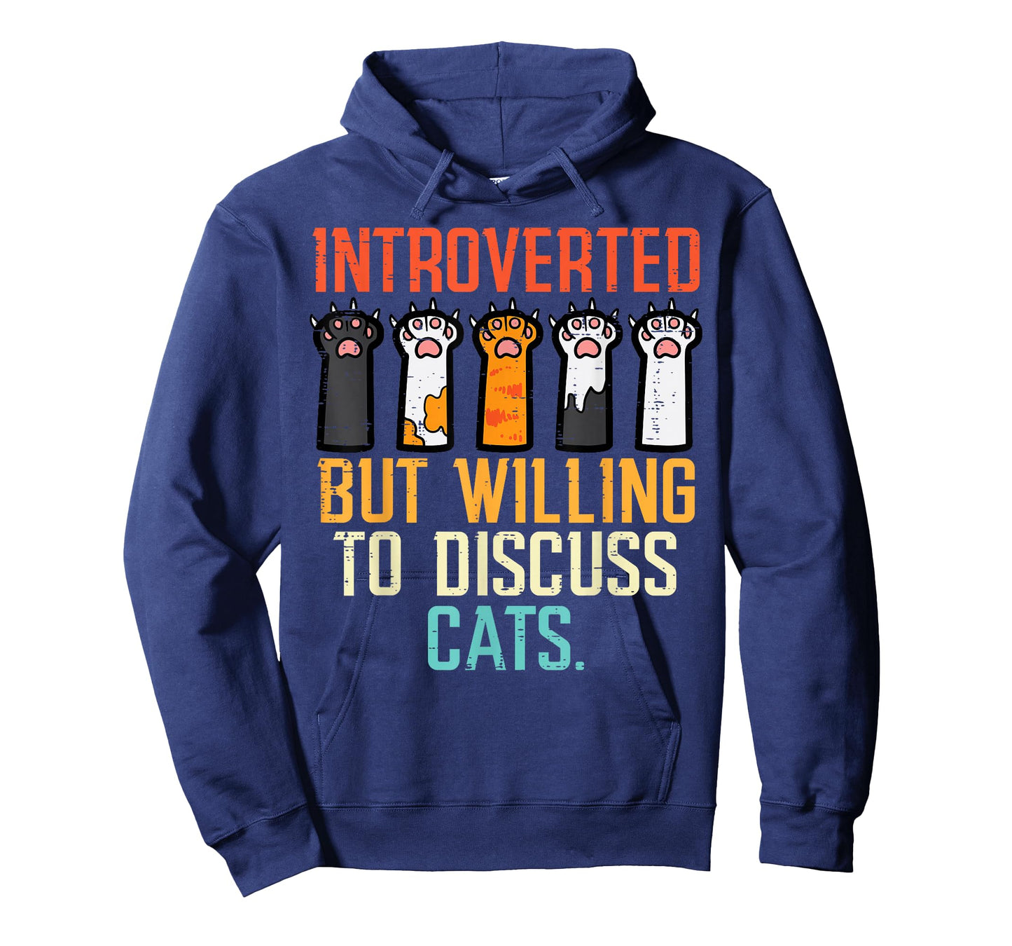 Introverted But Willing To Discuss Cats Funny Men Women Kids T-Shirt