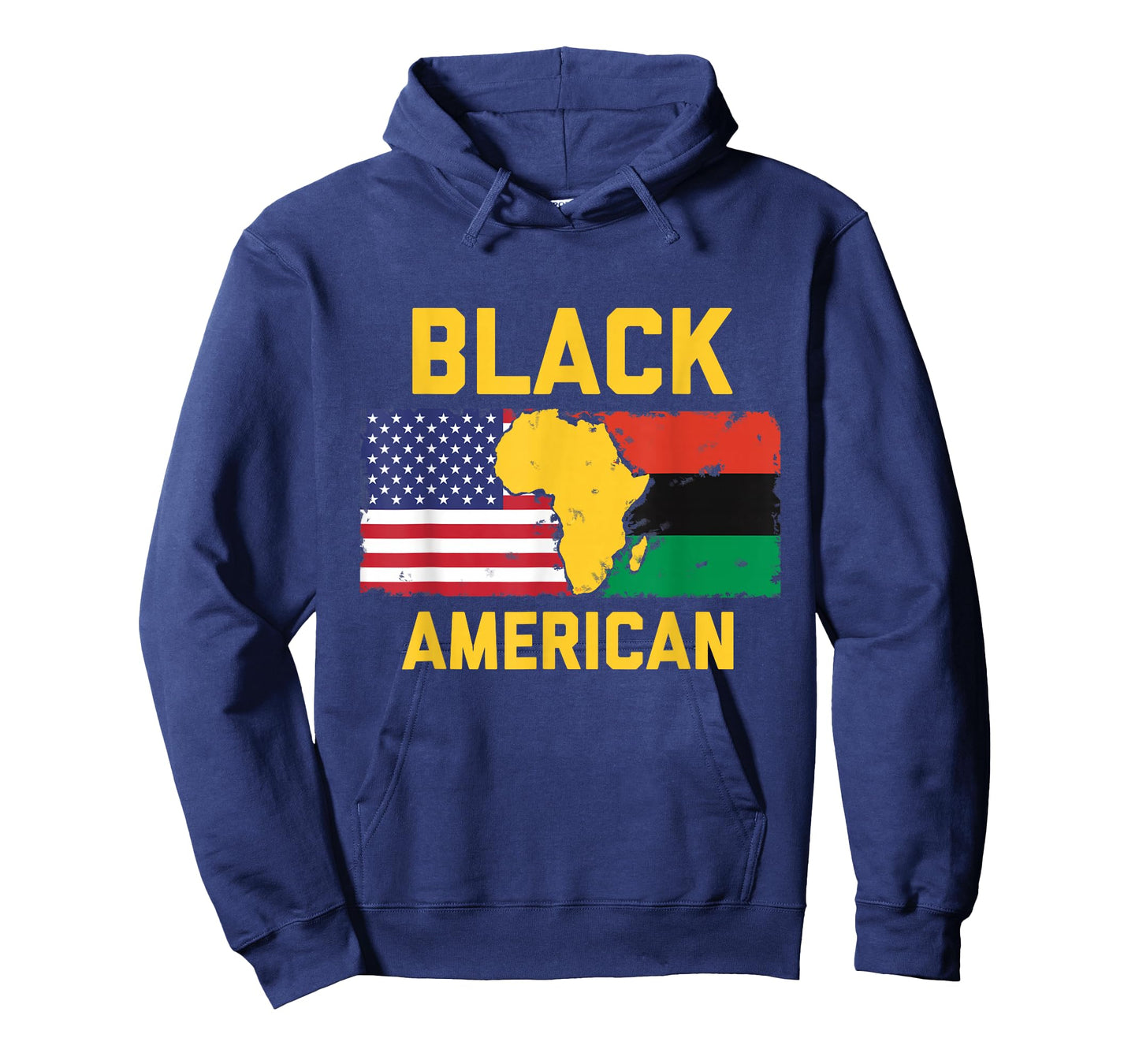 Black American Design with Pan-African and American Flag T-Shirt