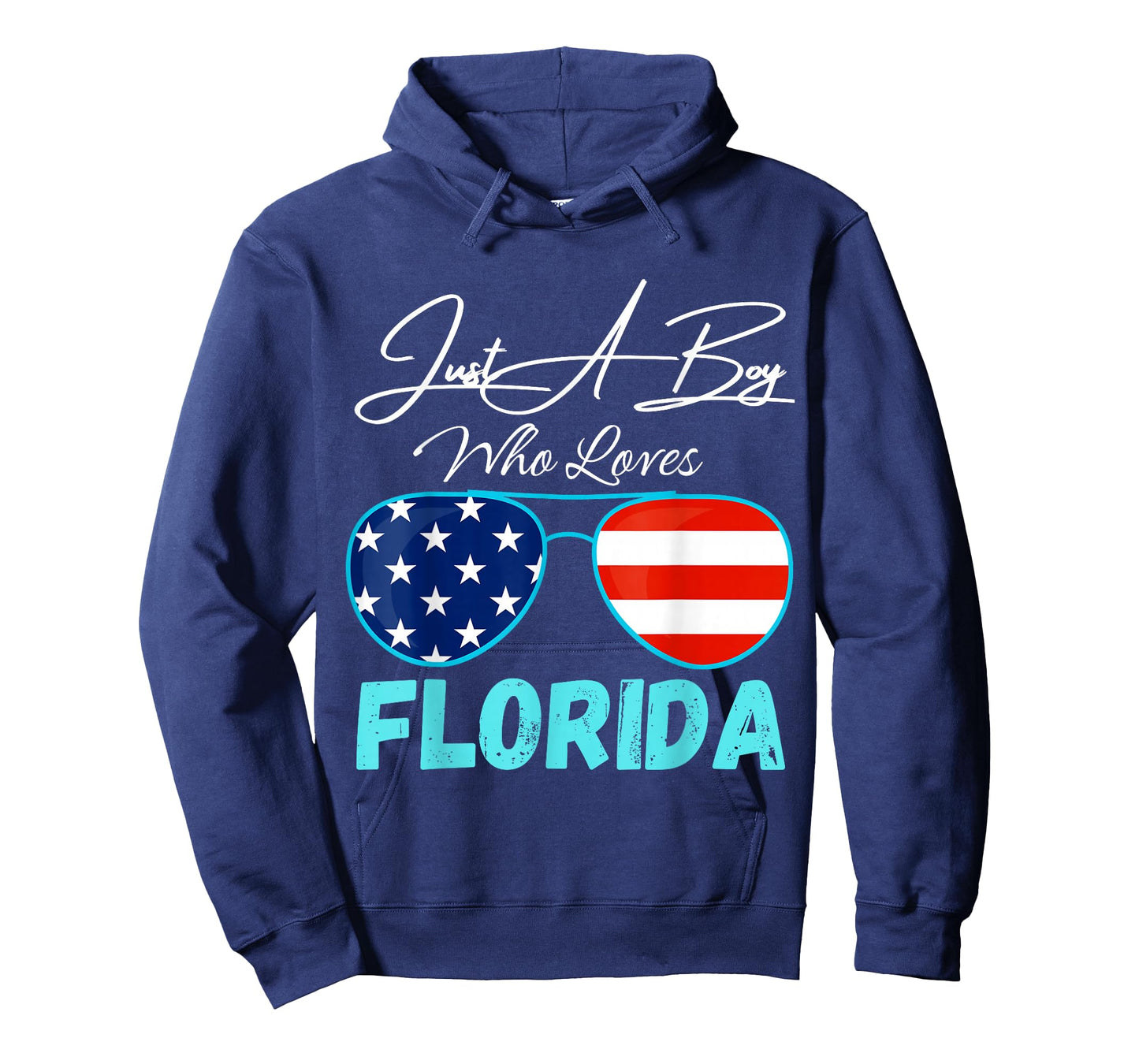 Florida Just A Boy Who Loves Florida Sunglasses USA Flag T-Shirt