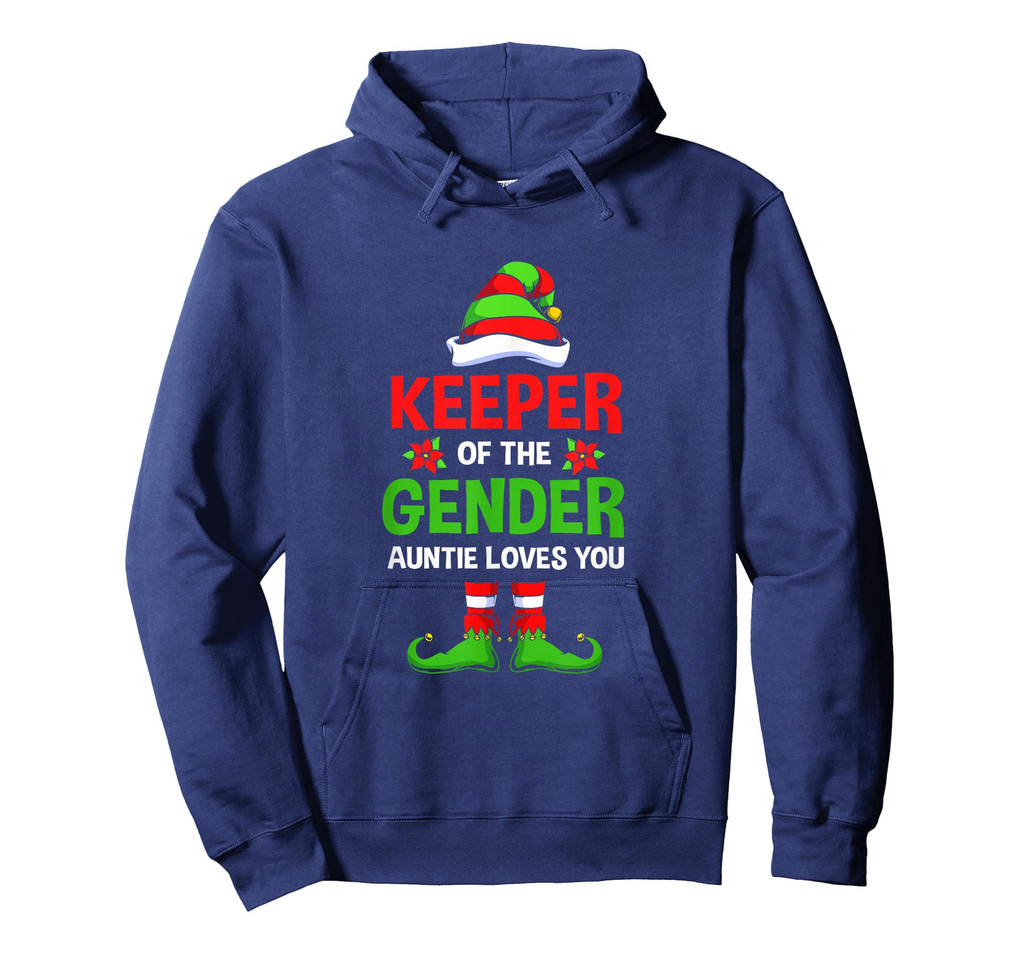 Christmas Gender Reveal Aunt Cute Elf Keeper Of The Gender T-Shirt