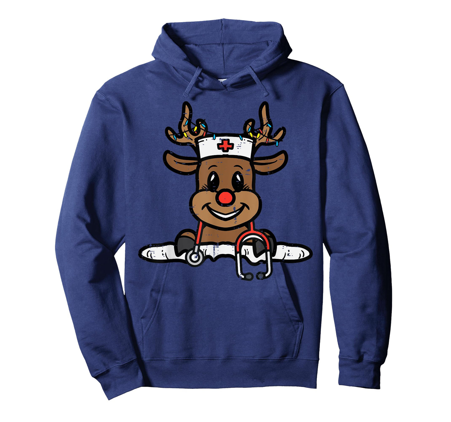 Christmas Nurse Reindeer Xmas Scrub Top Men Women RN ICU ER T-Shirt