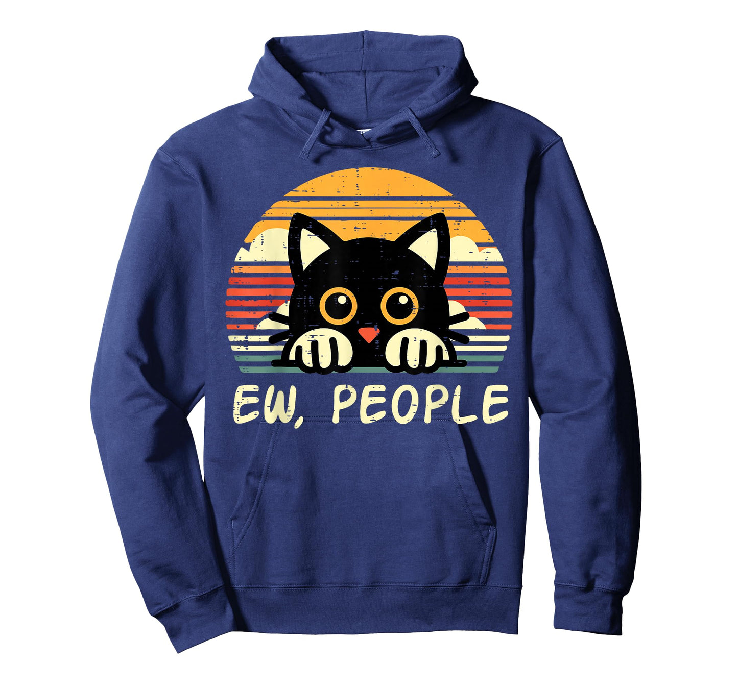Black Cat Eww People Funny Introvert Meme Women Men Kids T-Shirt