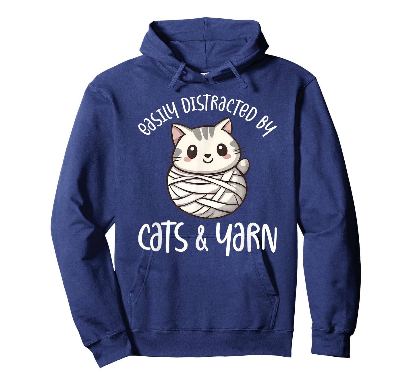 Easily Distracted By Cats And Yarn, Kitten Lover Crochet T-Shirt