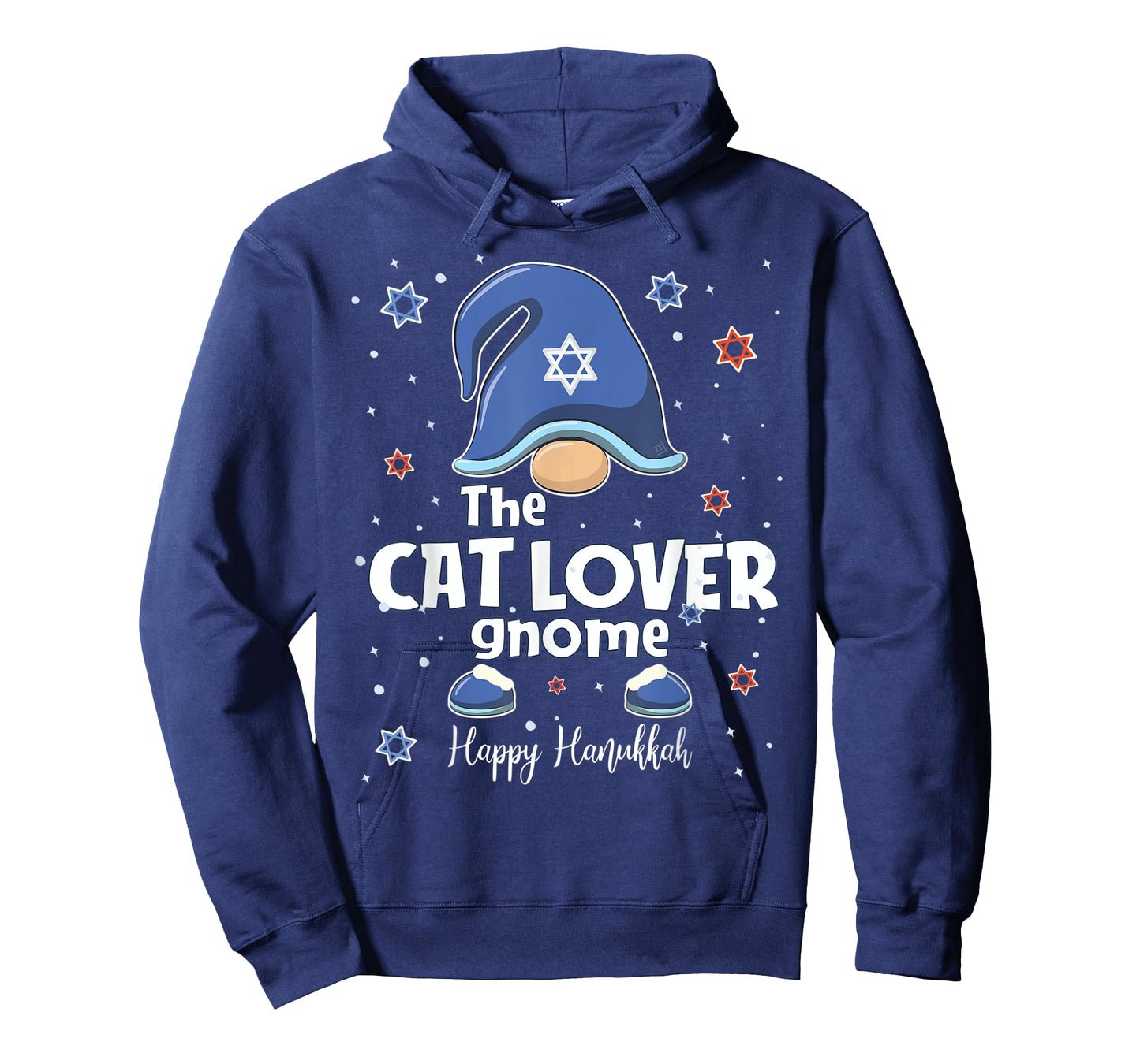 Cat Lover Gnome Funny Hanukkah Family Matching Gift Pajama T-Shirt