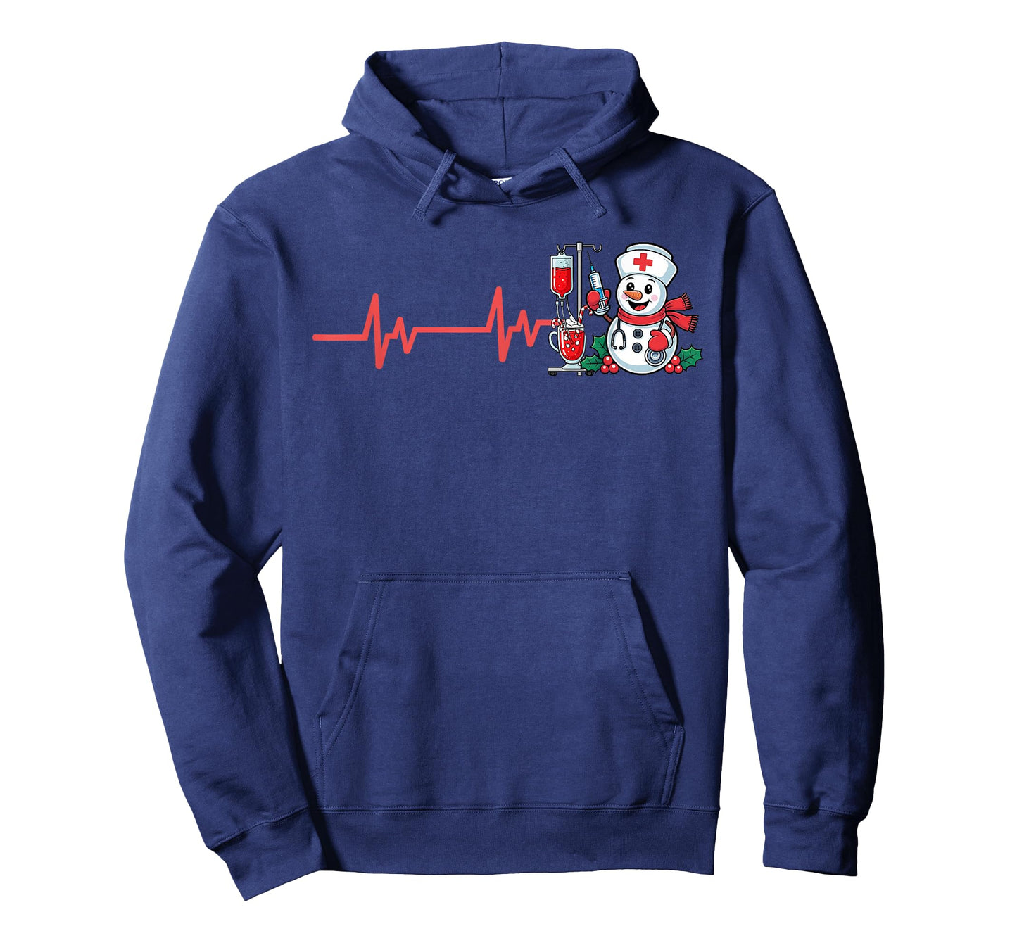 Christmas Nurse Heartbeat Snowman Xmas Scrub Top RN Women T-Shirt