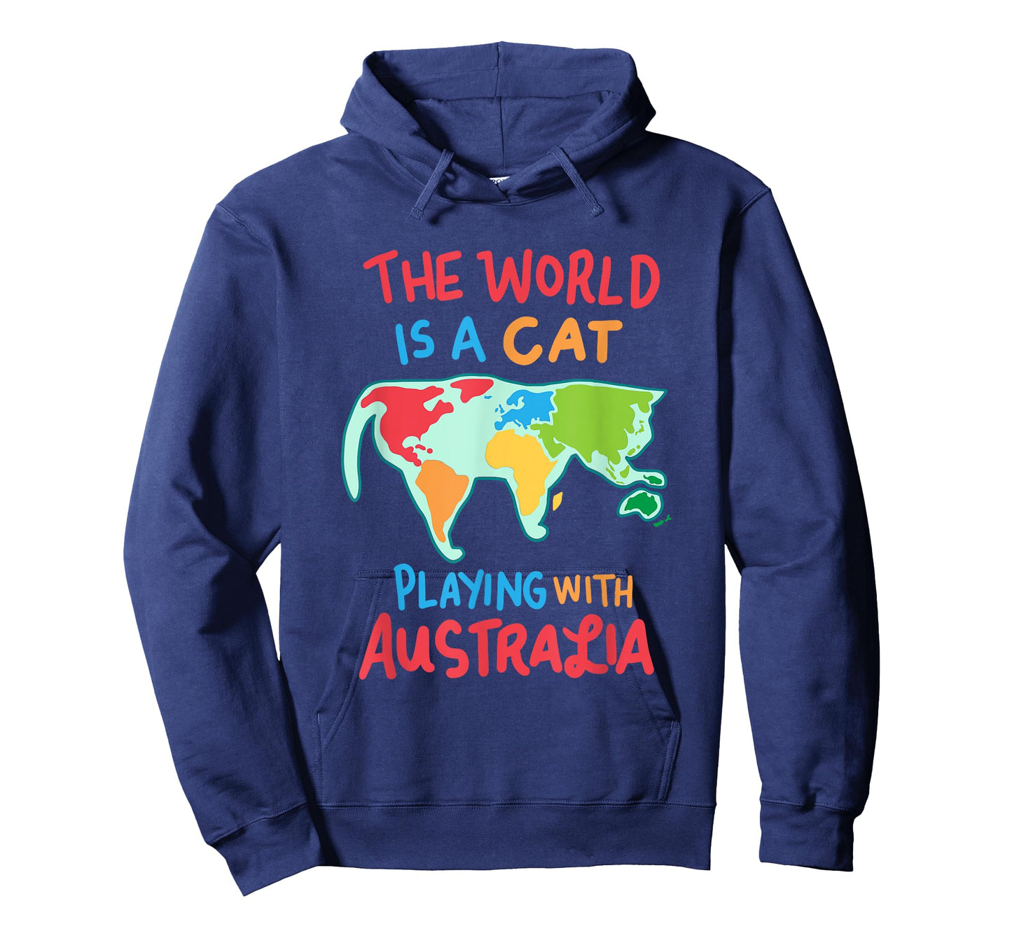 The World Is A Cat Playing With Australia T-Shirt T-Shirt for Men Women Girls Kids