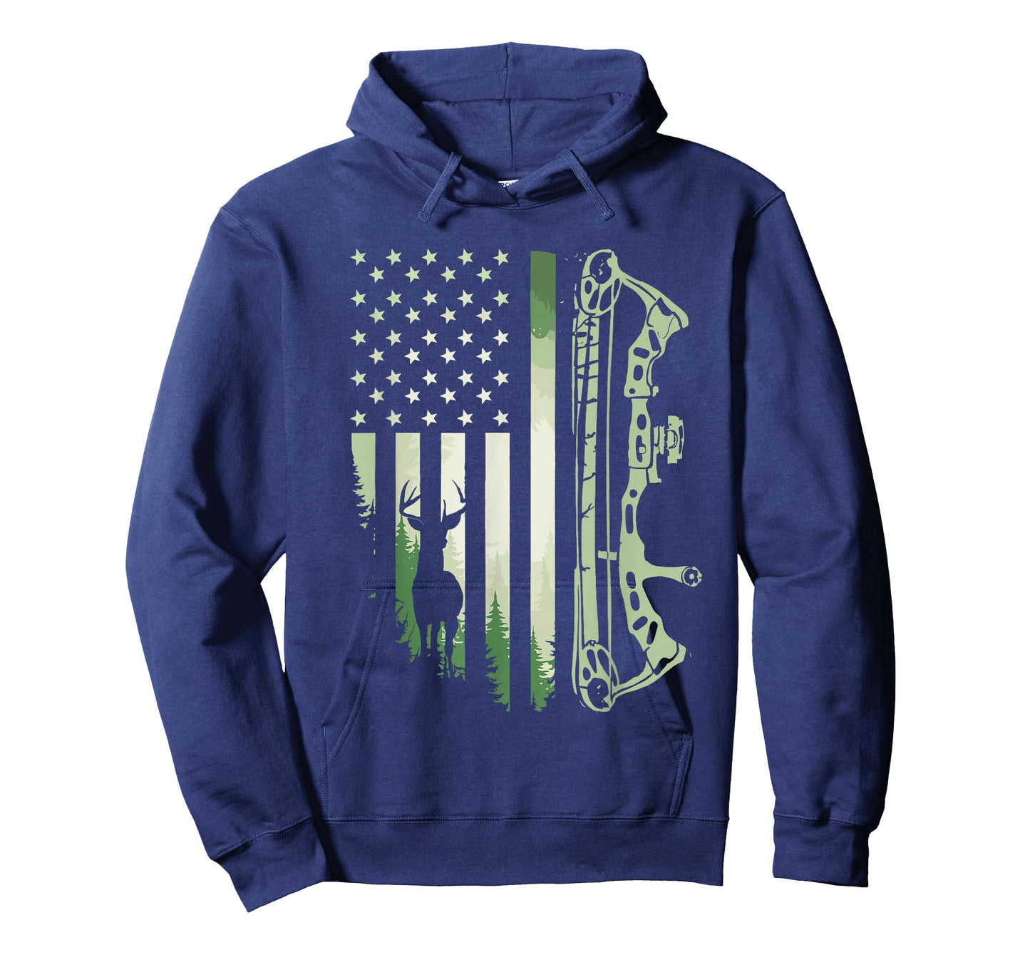 Patriotic Bowhunting USA Flag Bow Archery Deer Hunting Wild T-Shirt