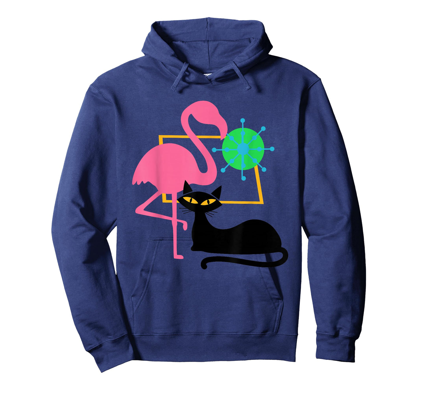 Midcentury Mid Century Flamingo and Cat Stardust Modern T-Shirt