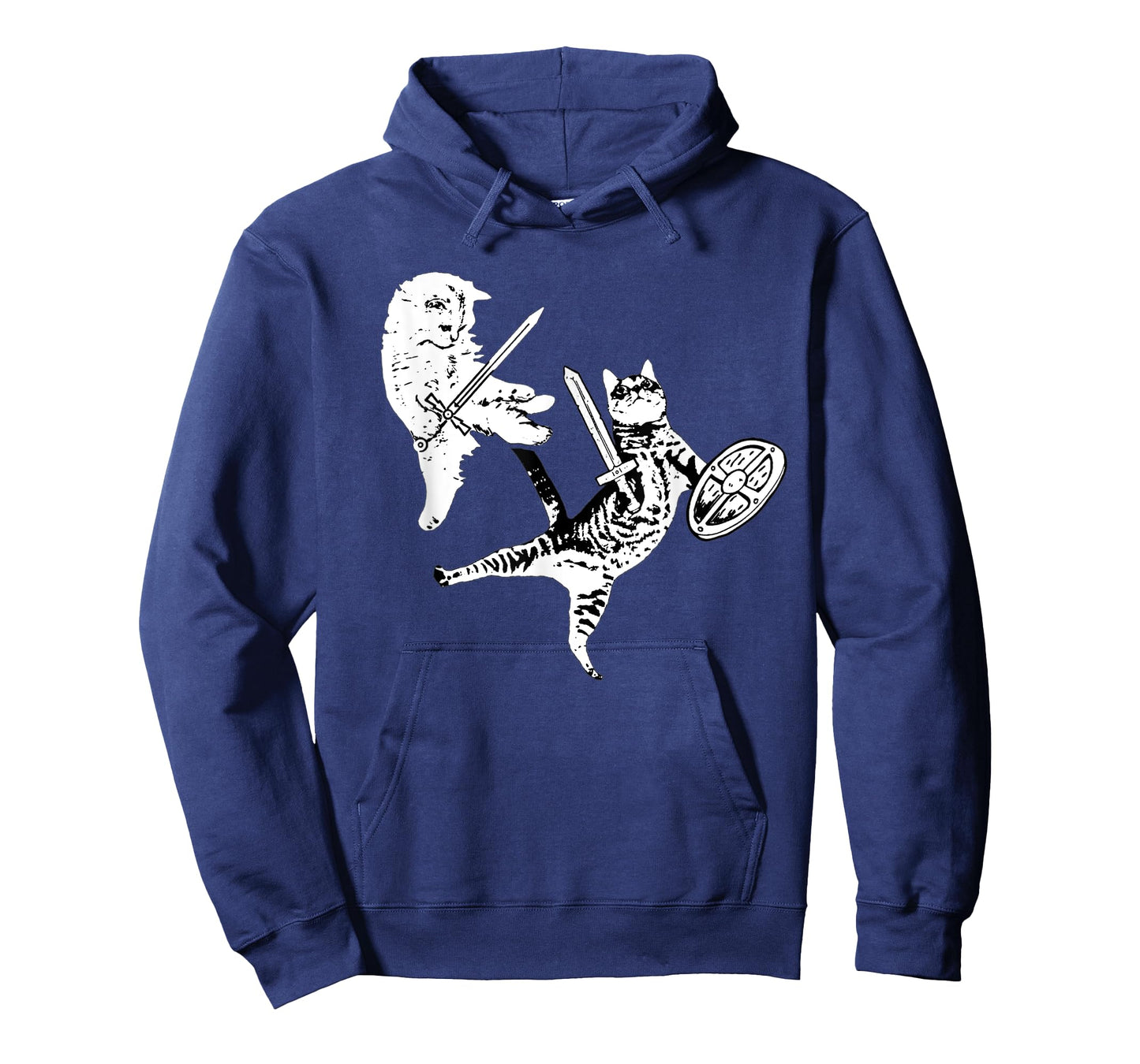 Kitty Cat Sword Fight Shield Funny Warrior Cat Pet Lovers T-Shirt for Men Women