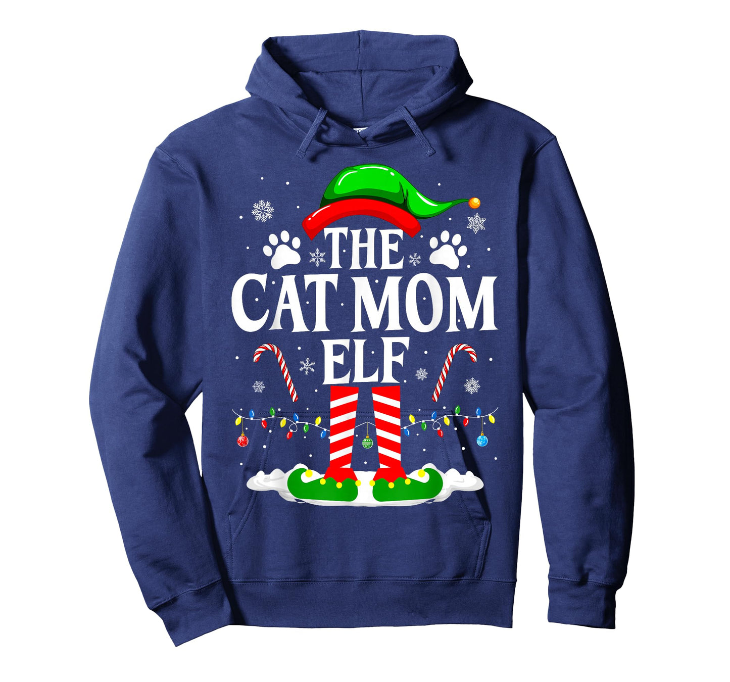 The Cat Mom Elf Xmas Funny Cats lover Christmas Cat Mom T-Shirt