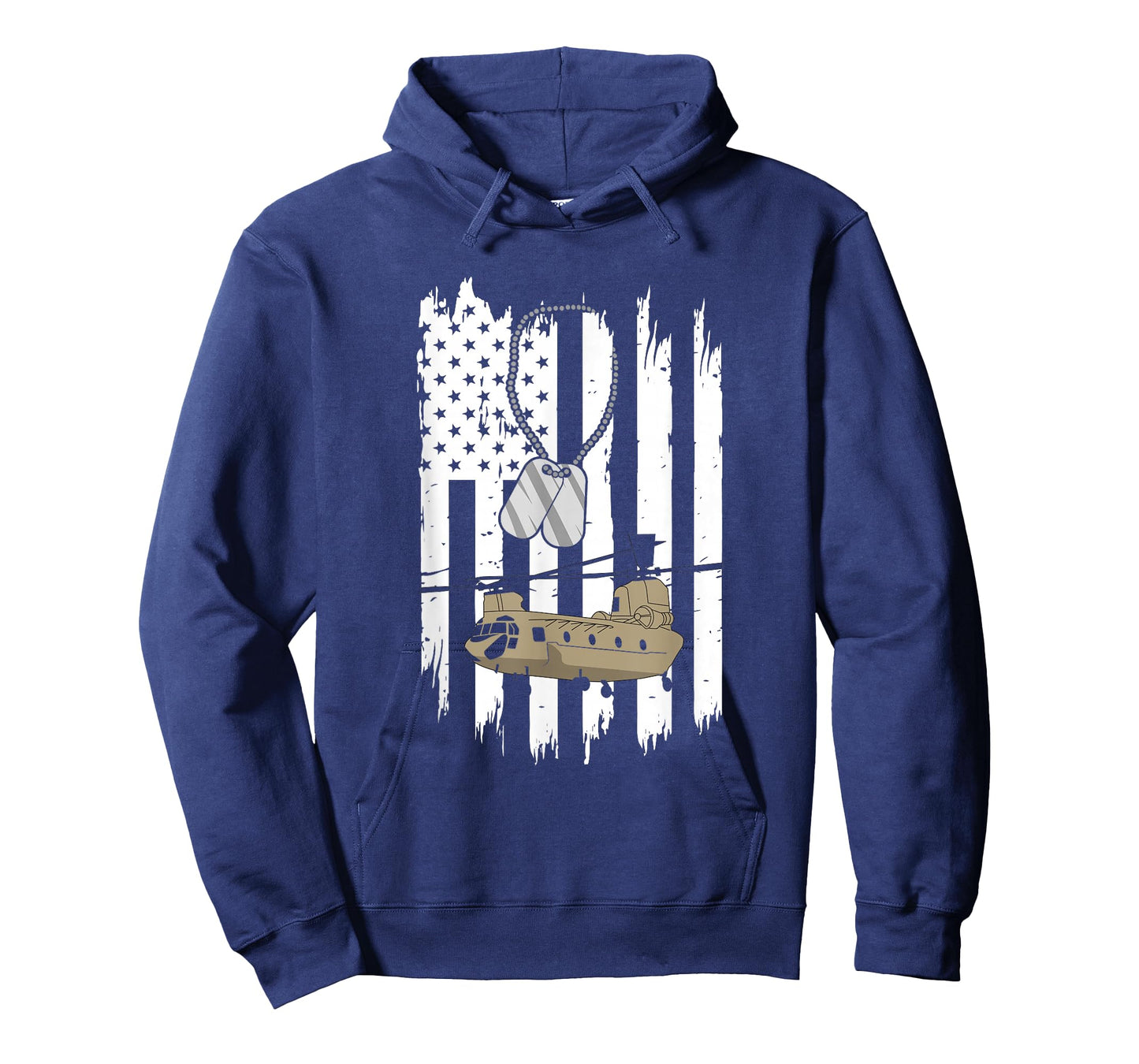 Military Aviation American Flag CH-47 Chinook Helicopter T-Shirt