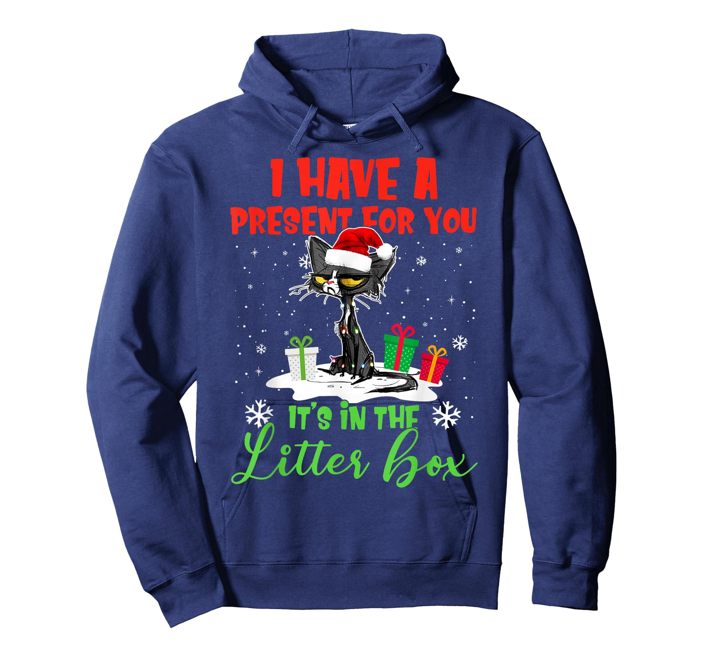 I Have A Present For You It's In The Litter Box Black Cat T-Shirt for Men Women