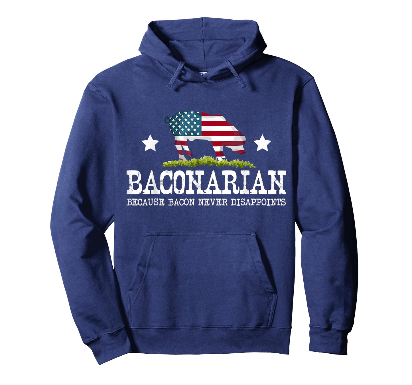 Patriotic Bacon Lover Men Pig Meat Barbecue BBQ Bacon T-Shirt