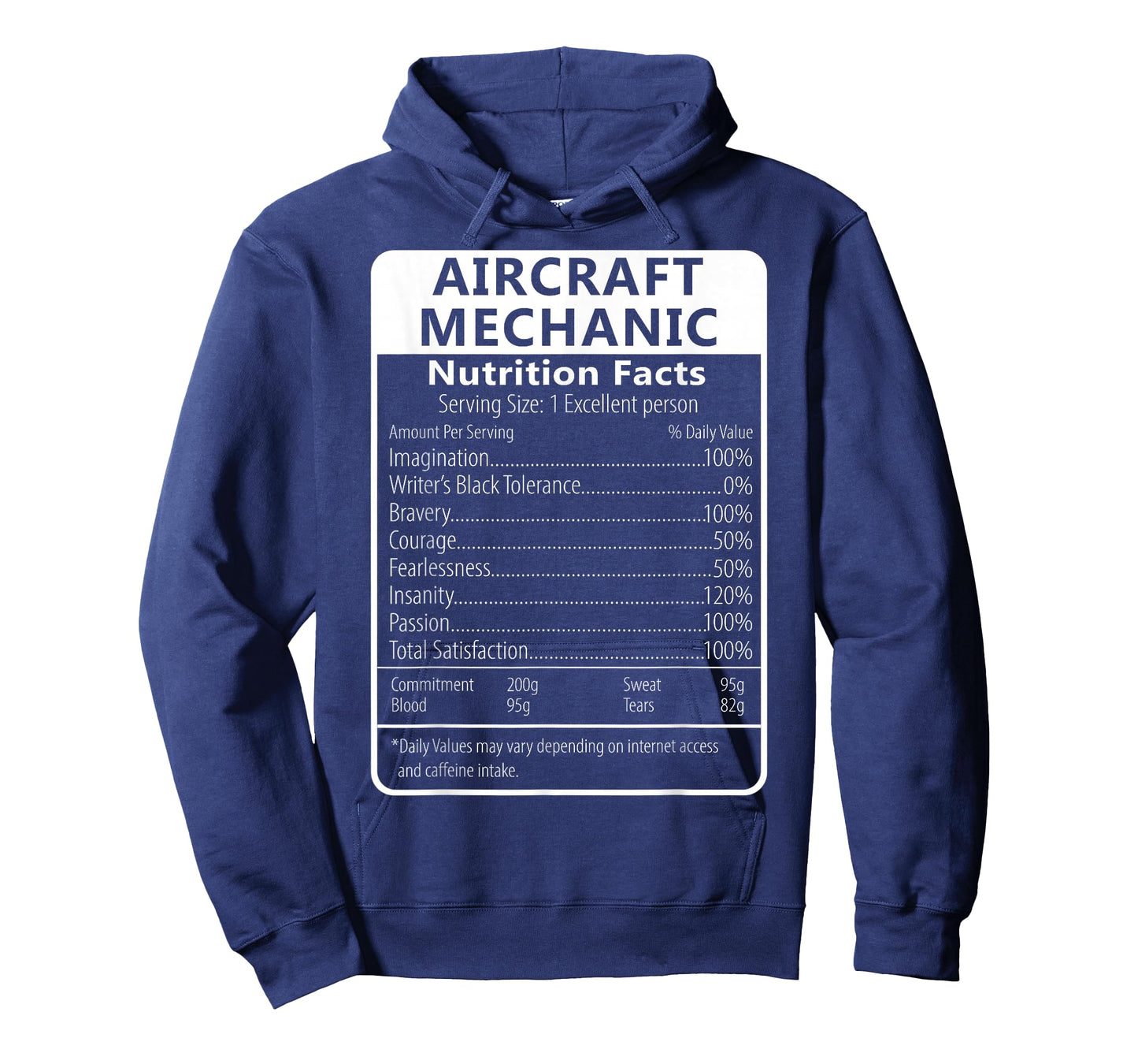 Aircraft Mechanic Nutrition Facts Sarcastic T-Shirt