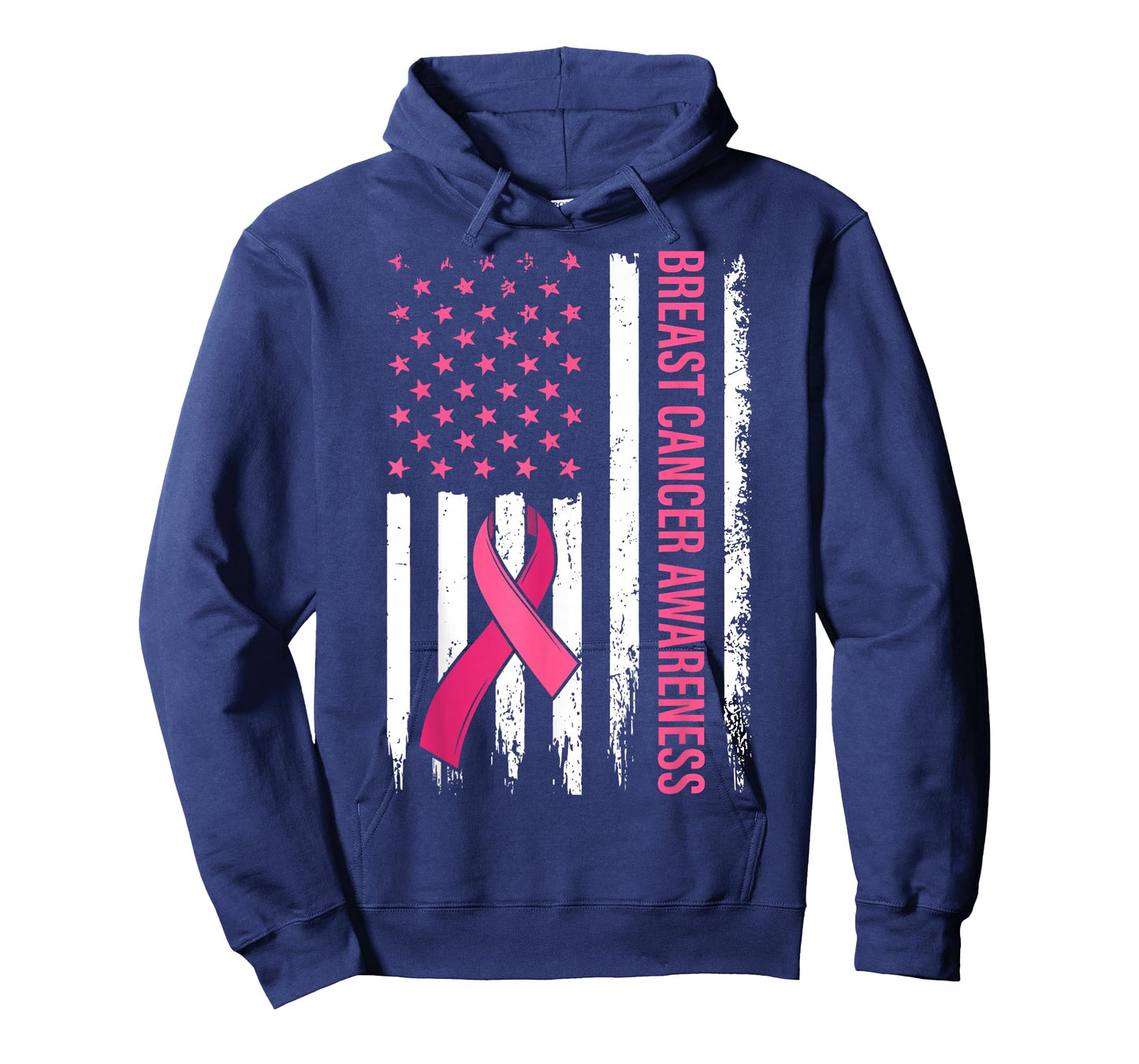 Warrior Survivor Breast Cancer Awareness Pink Ribbon US Flag T-Shirt
