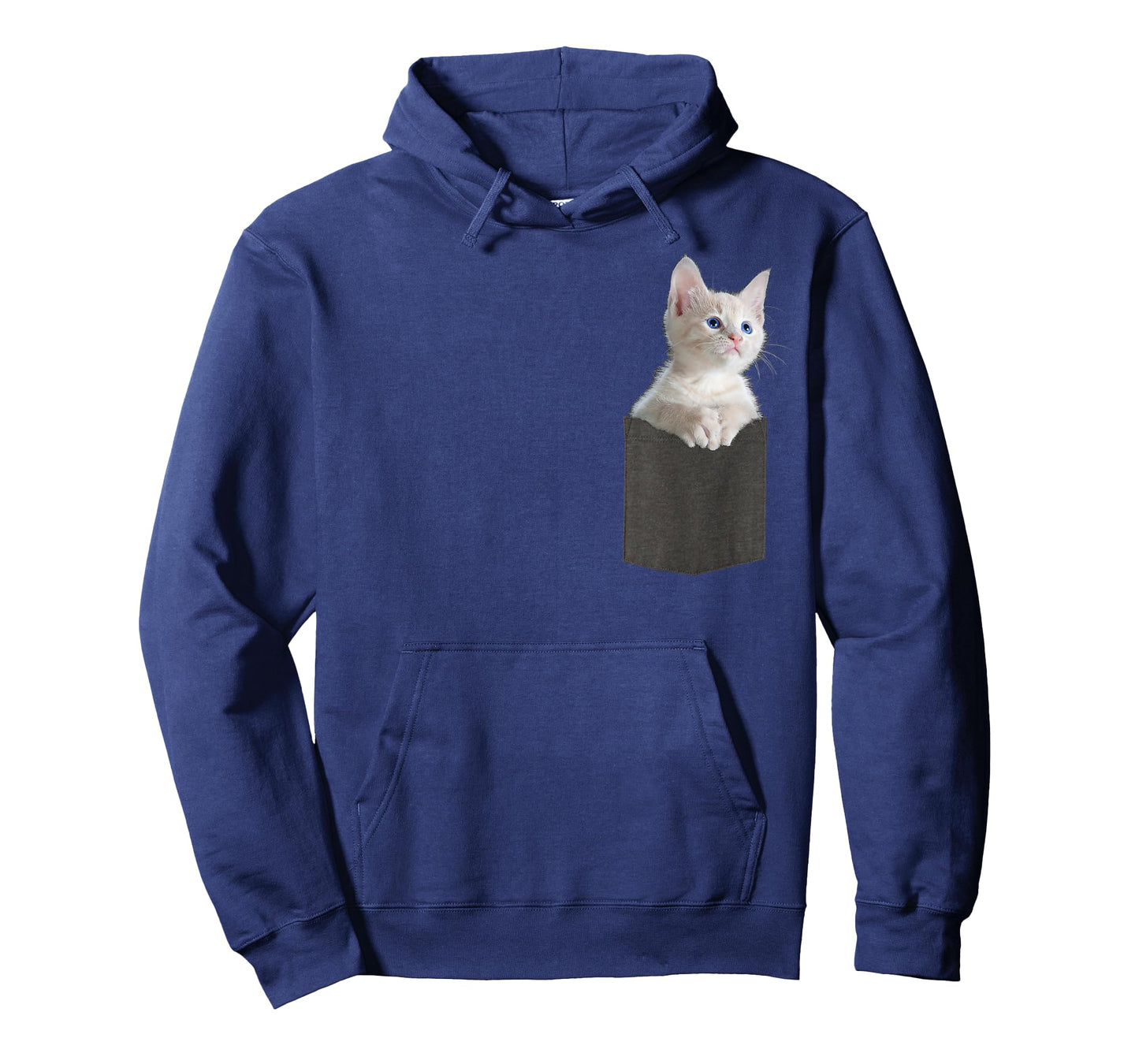 White Kitten Cat in Pocket with Blue Eyes Cute Cat T-Shirt