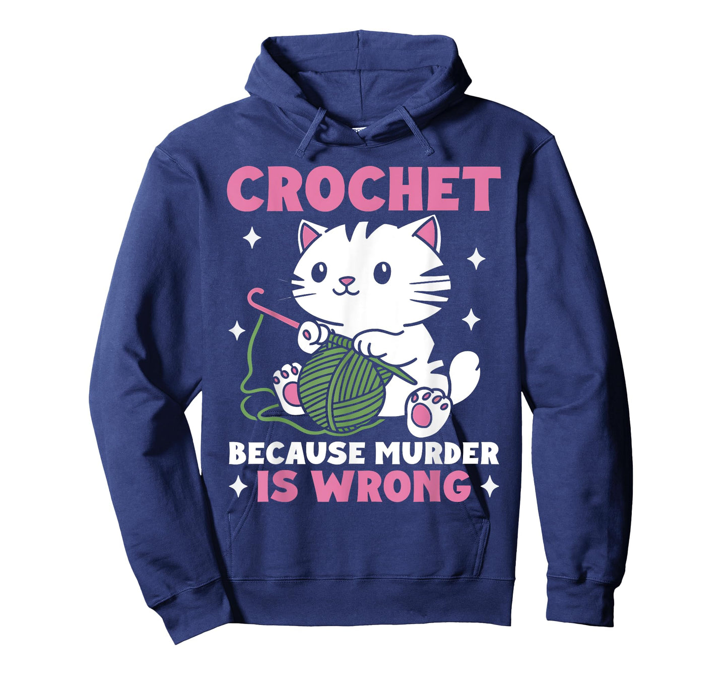 Crochet Because Murder Is Wrong Funny Cat Knits Men Women T-Shirt