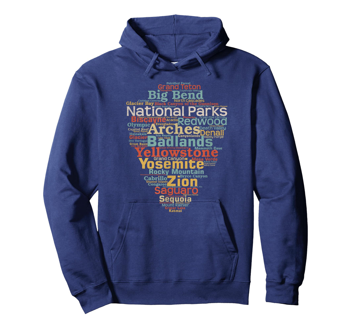 National Parks List US Word Cloud Art Camping Hiking T-Shirt