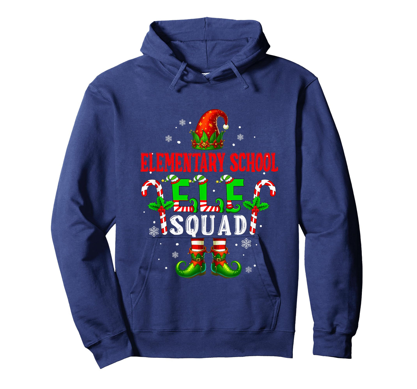 Elementary School Elf Squad Xmas Elf Hat Shoes Funny Job T-Shirt