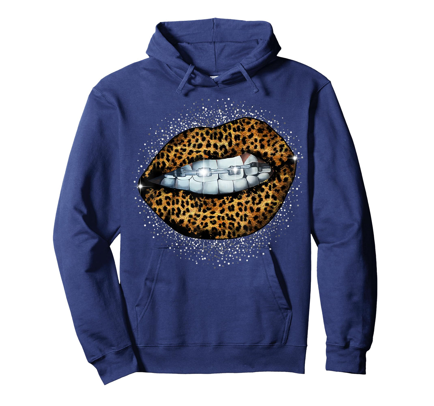 Cool Braces Dentist Leopard Cheetah Print Womens Lip T-Shirt