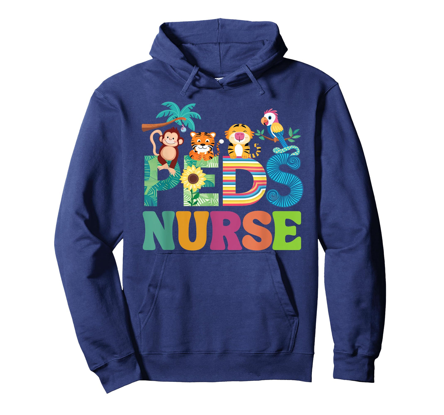 Colorful Peds Nurse Cute Animals PEDS Oncology Nurse T-Shirt