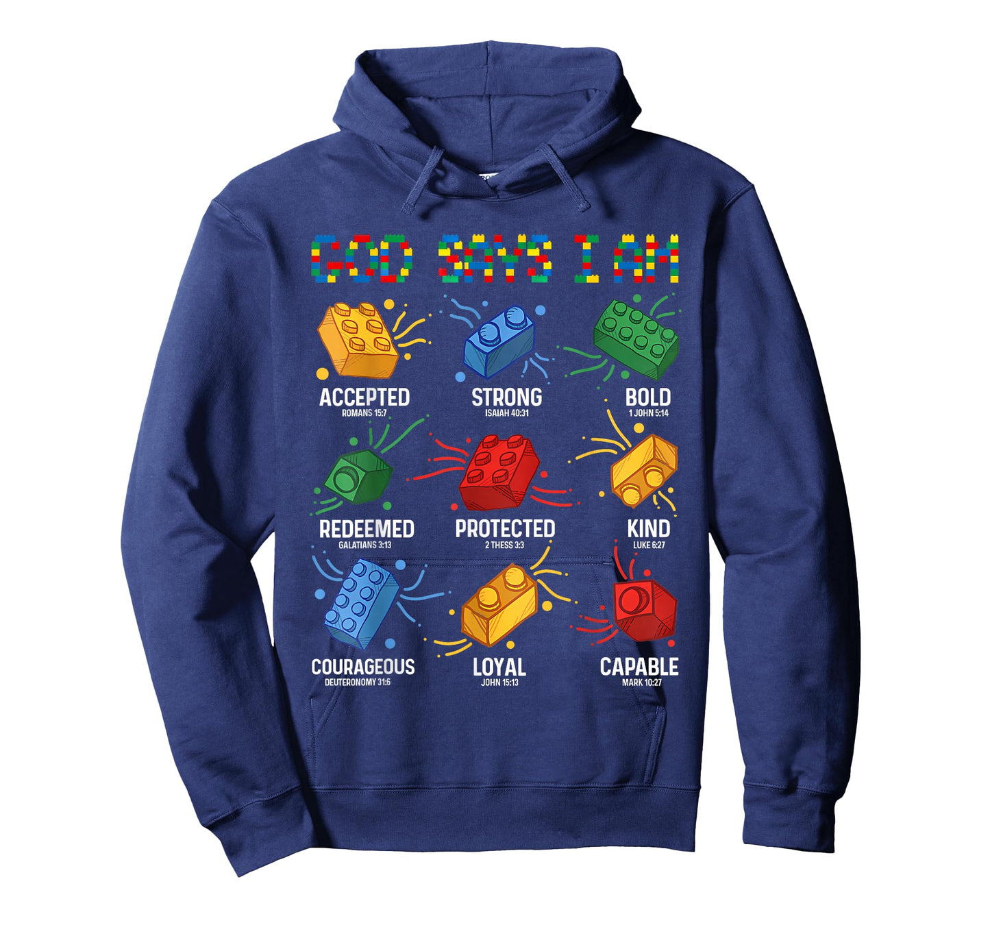 God Says I Am Building Brick Master Builder Block Christian T-Shirt