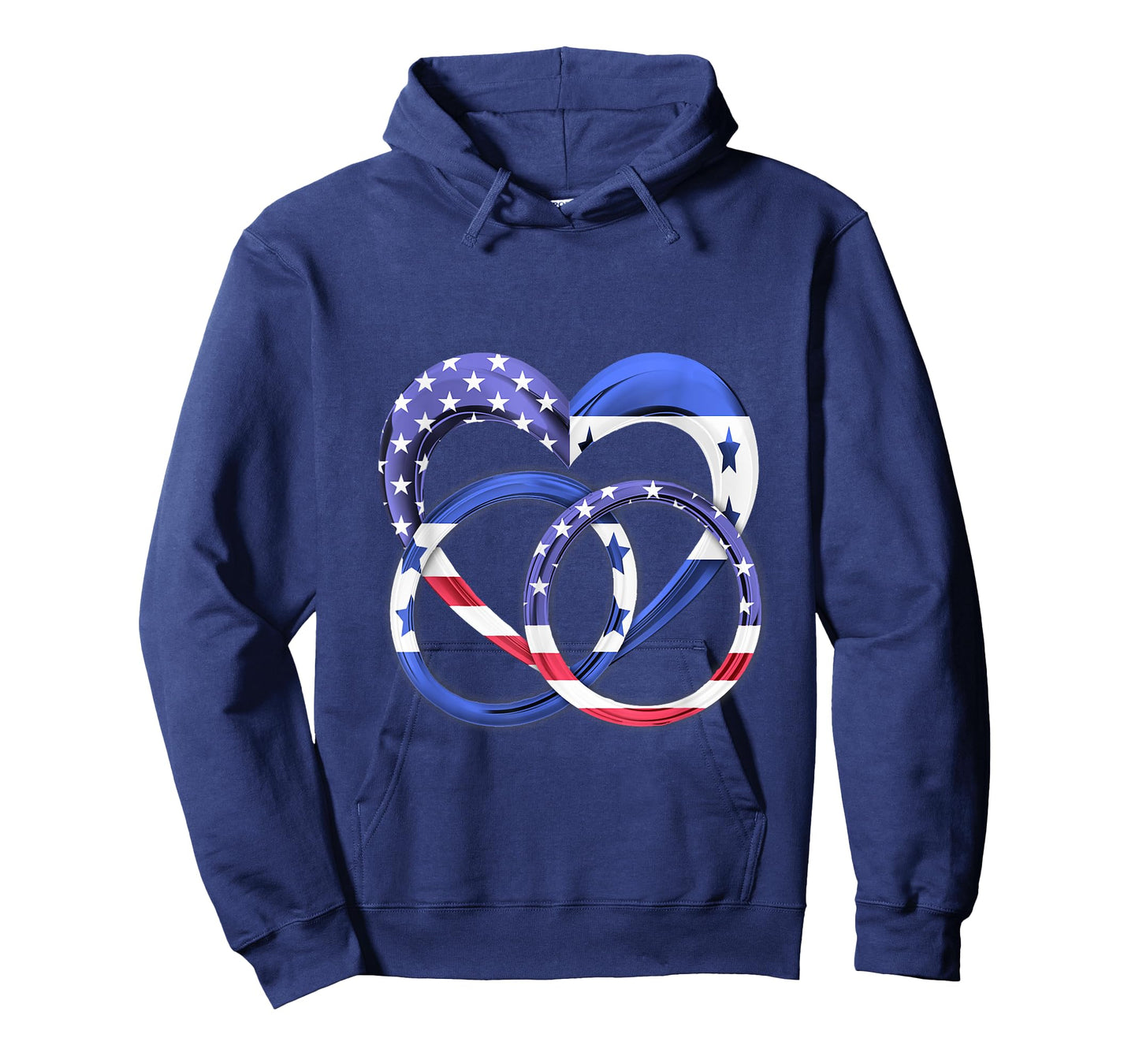 American Flag Heart Wedding Rings Marriage Honduras T-Shirt