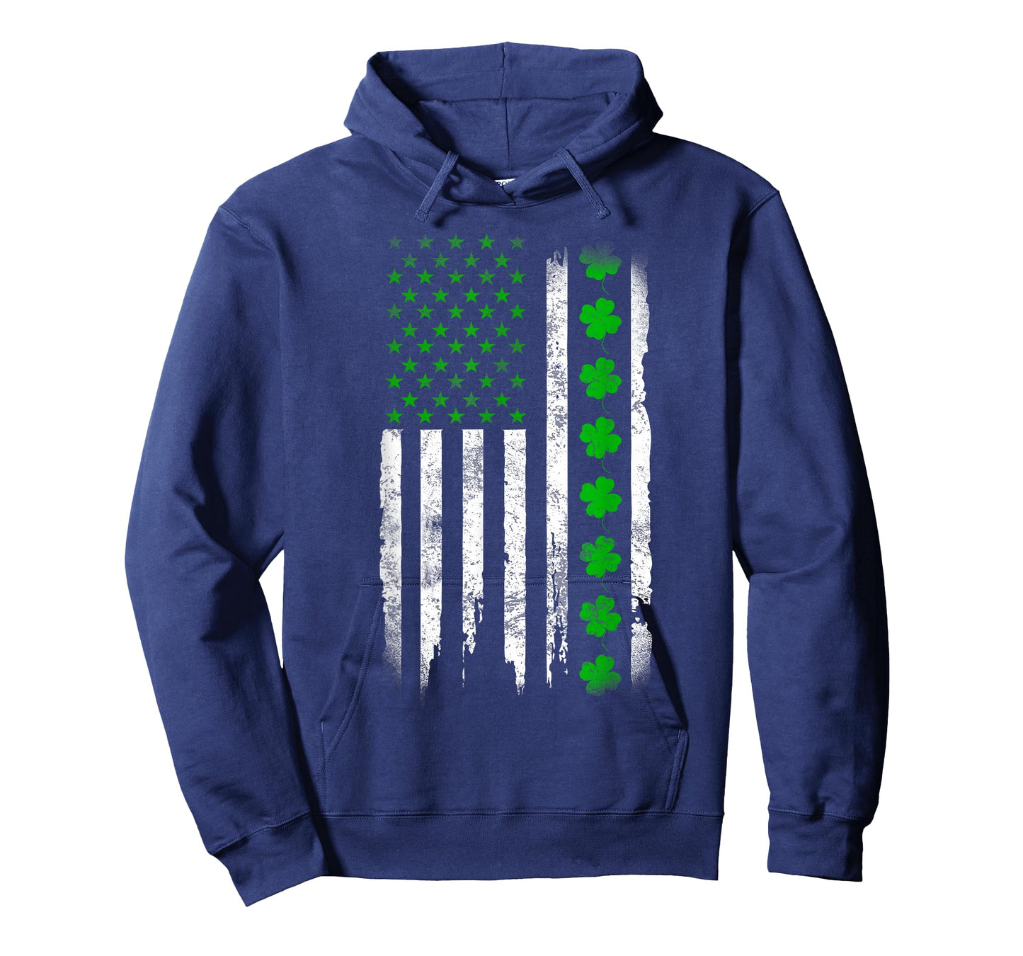 US American Flag with Shamrocks for St Patricks Day Lucky T-Shirt