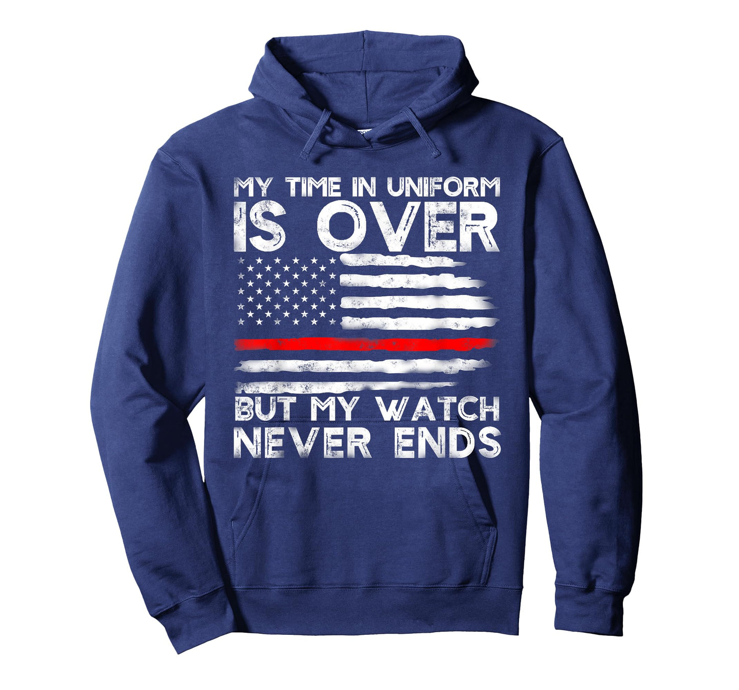 Retired Firefighter Stripe American flag Retirement Grandpa T-Shirt