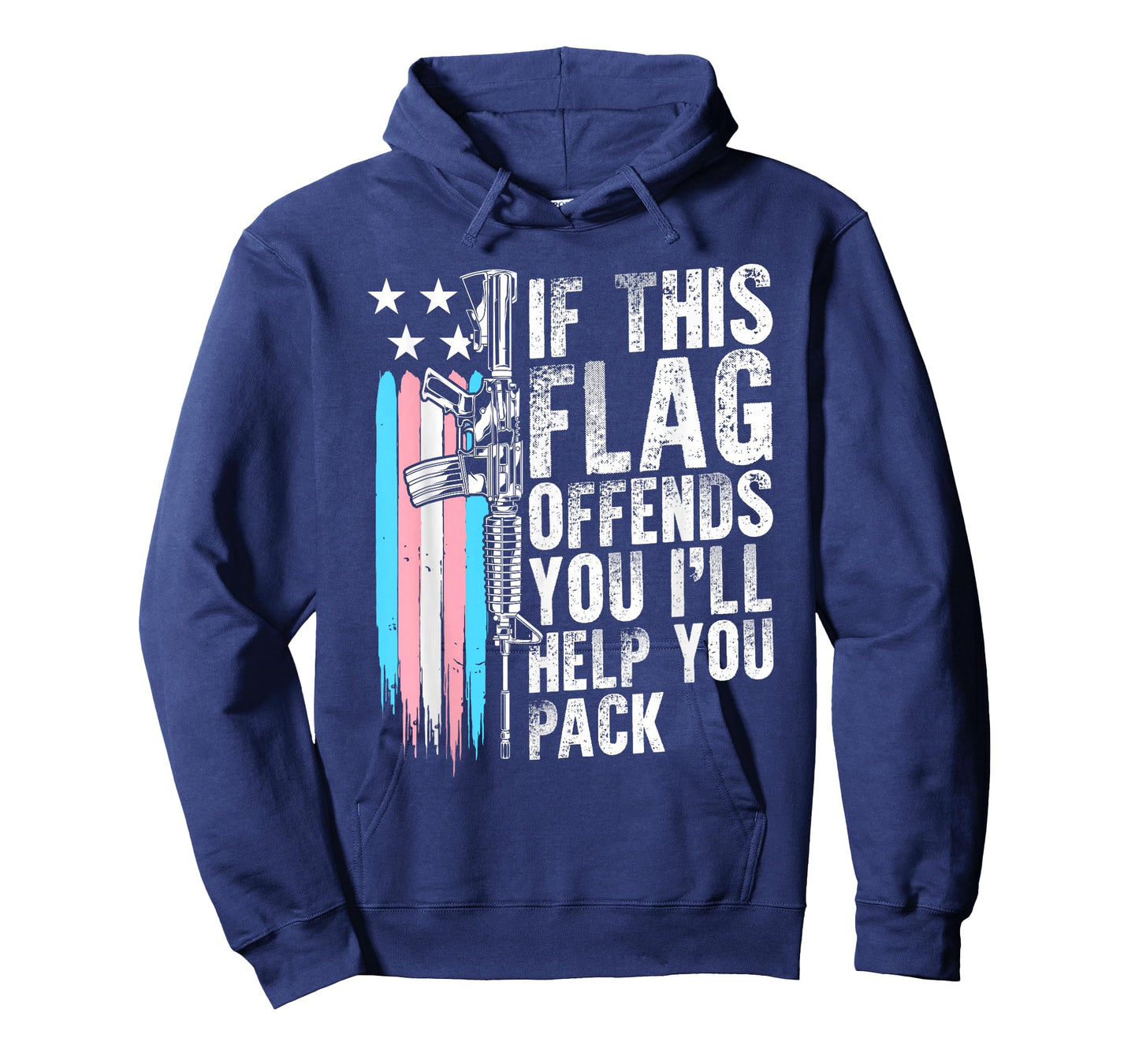 Proud Veteran Gun Lover American Flag LGBT Pride Trans If This Flag Offends You AR-15 Gun Rights Trans T-Shirt