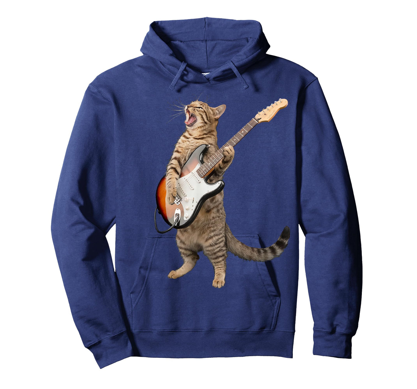Cat Playing Guitar Shirt Kids Men Women Rock and Roll Band T-Shirt