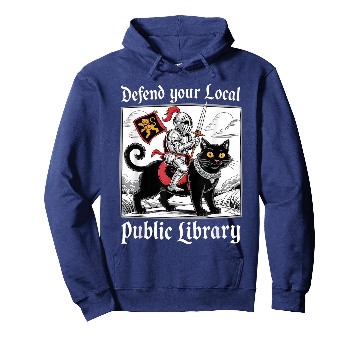 Defend Your Local Public Library Funny Knight Cat T-Shirt
